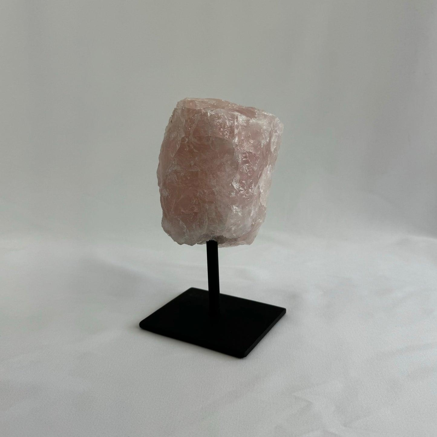 Raw Rose Quartz on Stand