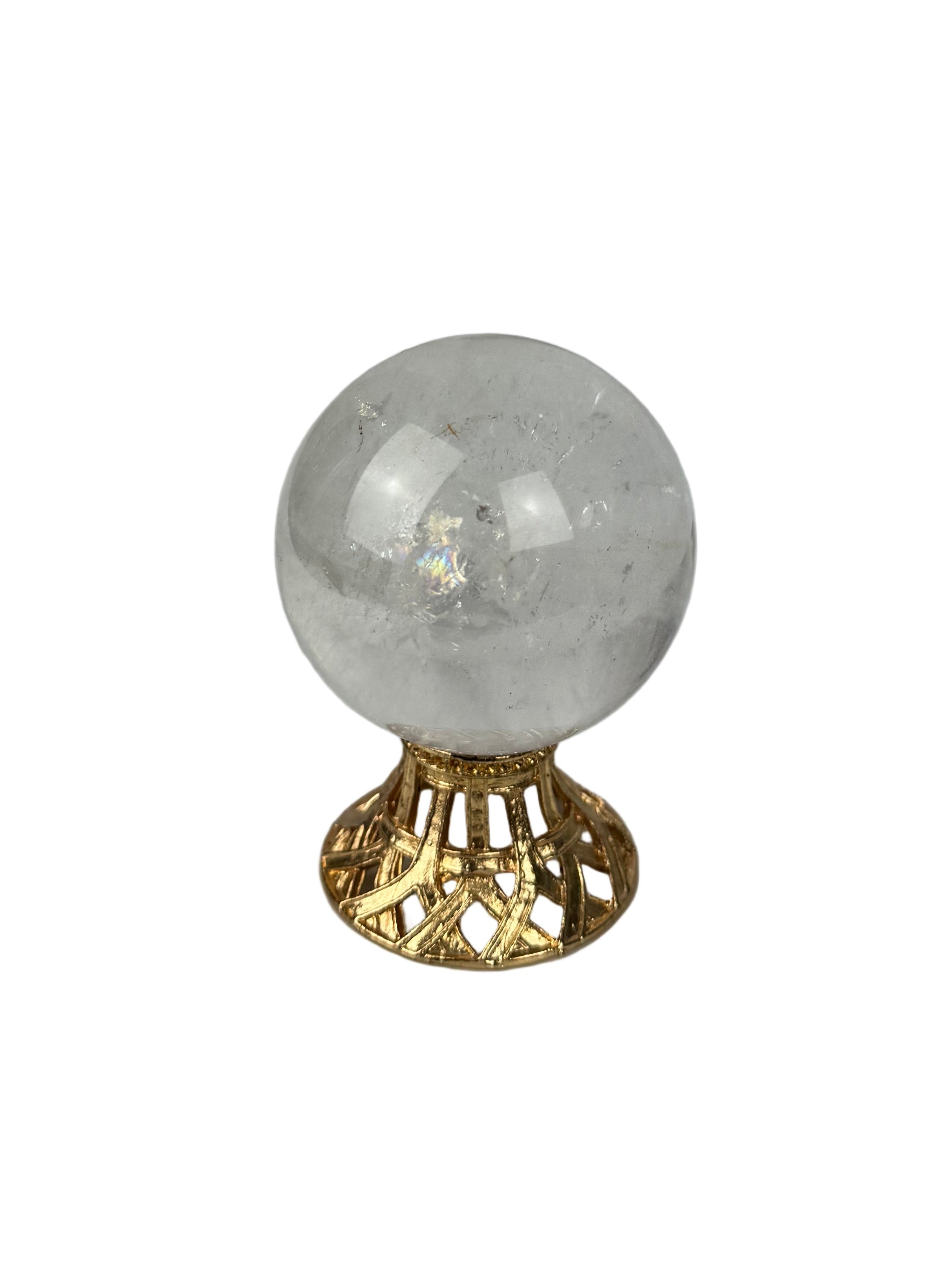 Clear quartz sphere - natural, Brazil, view 4 - The Crystal Showroom