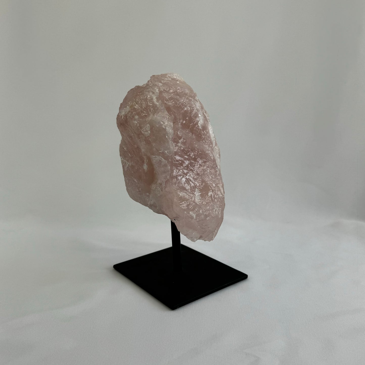 Raw Rose Quartz on Stand