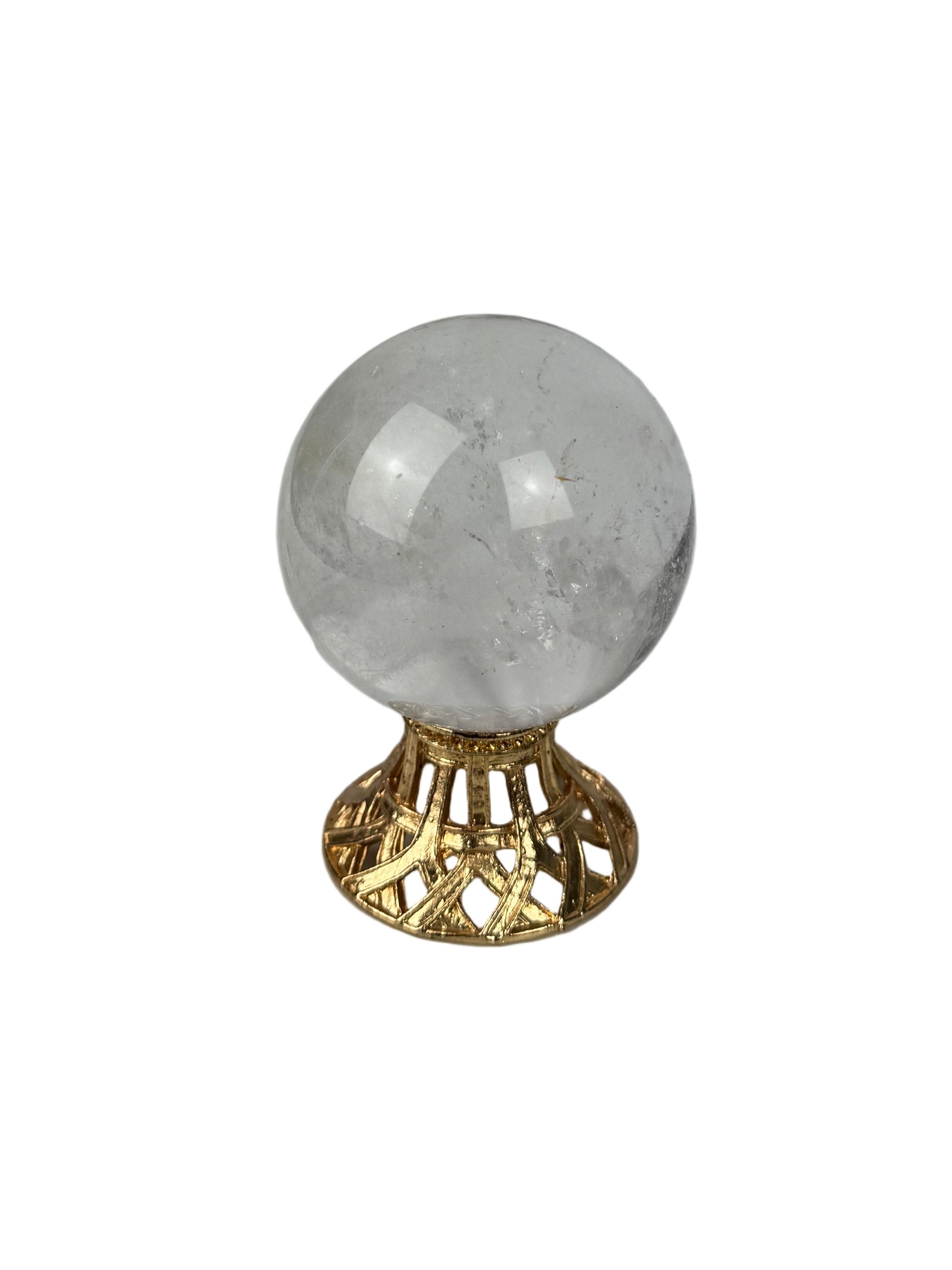 Clear quartz sphere - natural, Brazil, view 2 - The Crystal Showroom