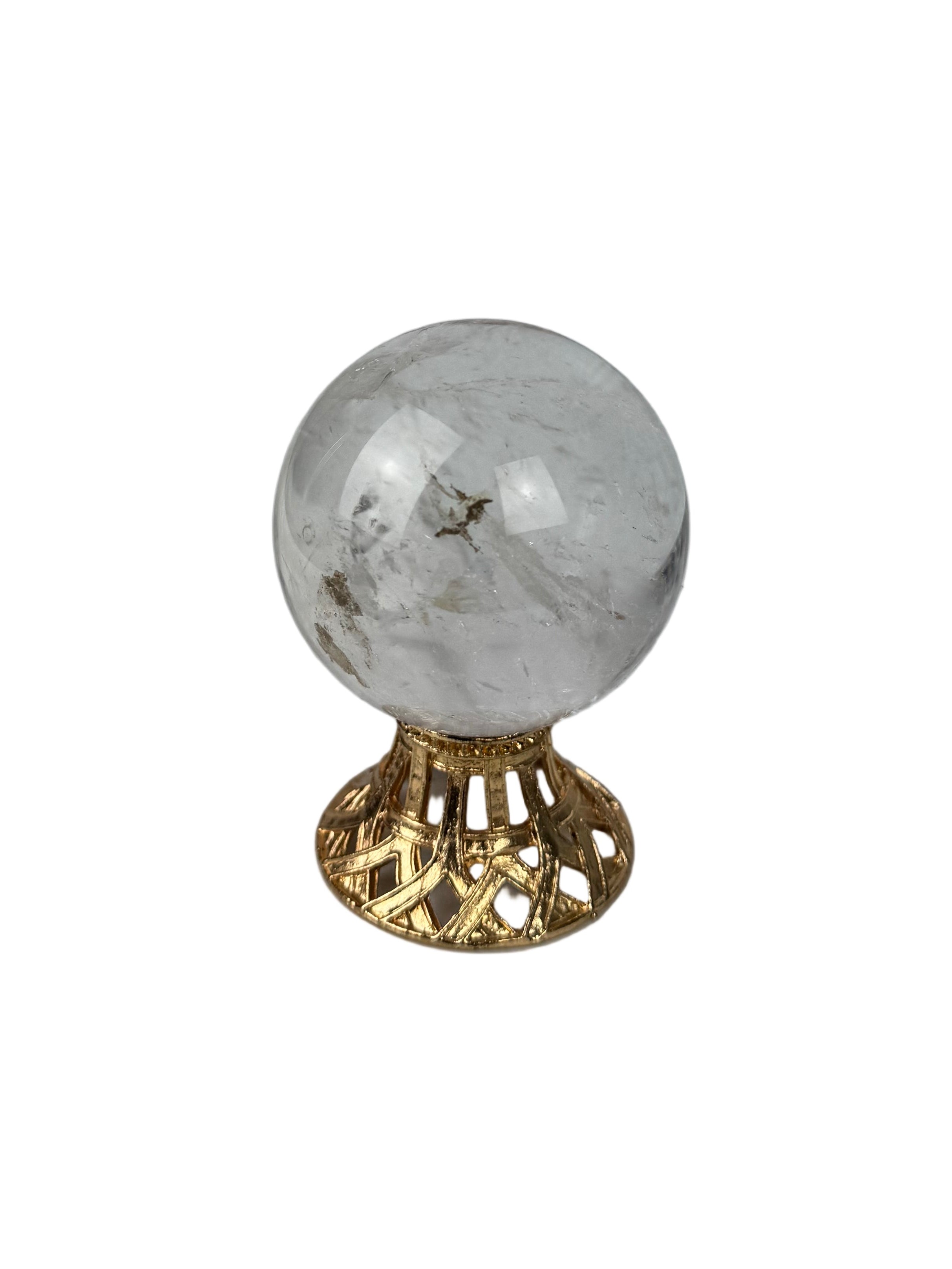 Clear quartz sphere - natural, Brazil, view 3 - The Crystal Showroom