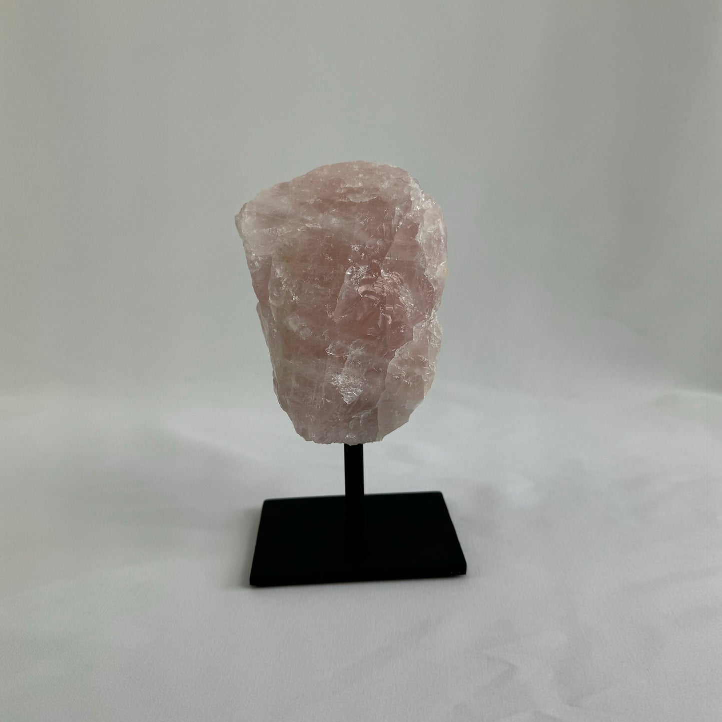 Raw Rose Quartz on Stand