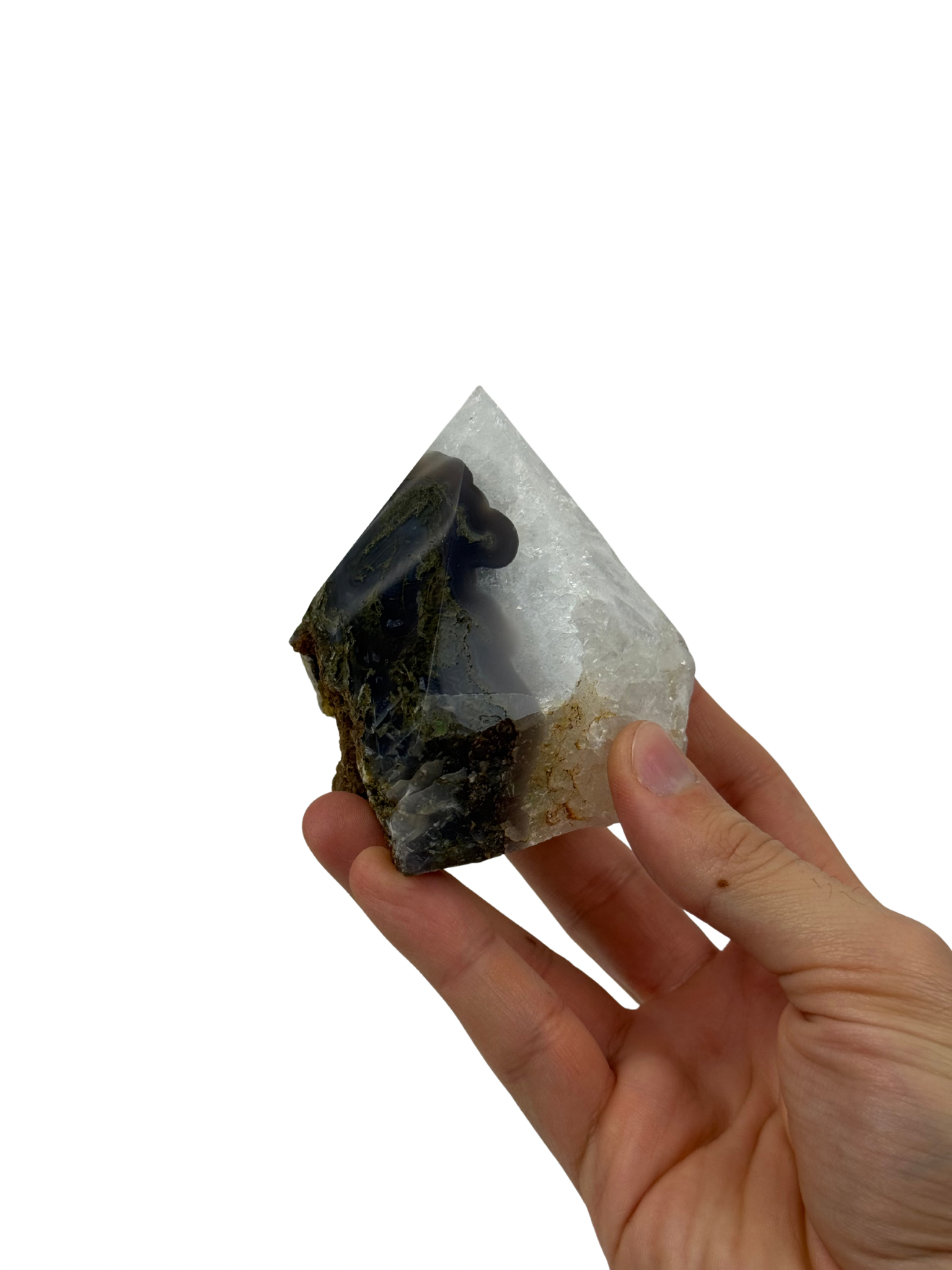 Moss agate top polish - natural, India, view 6 - The Crystal Showroom
