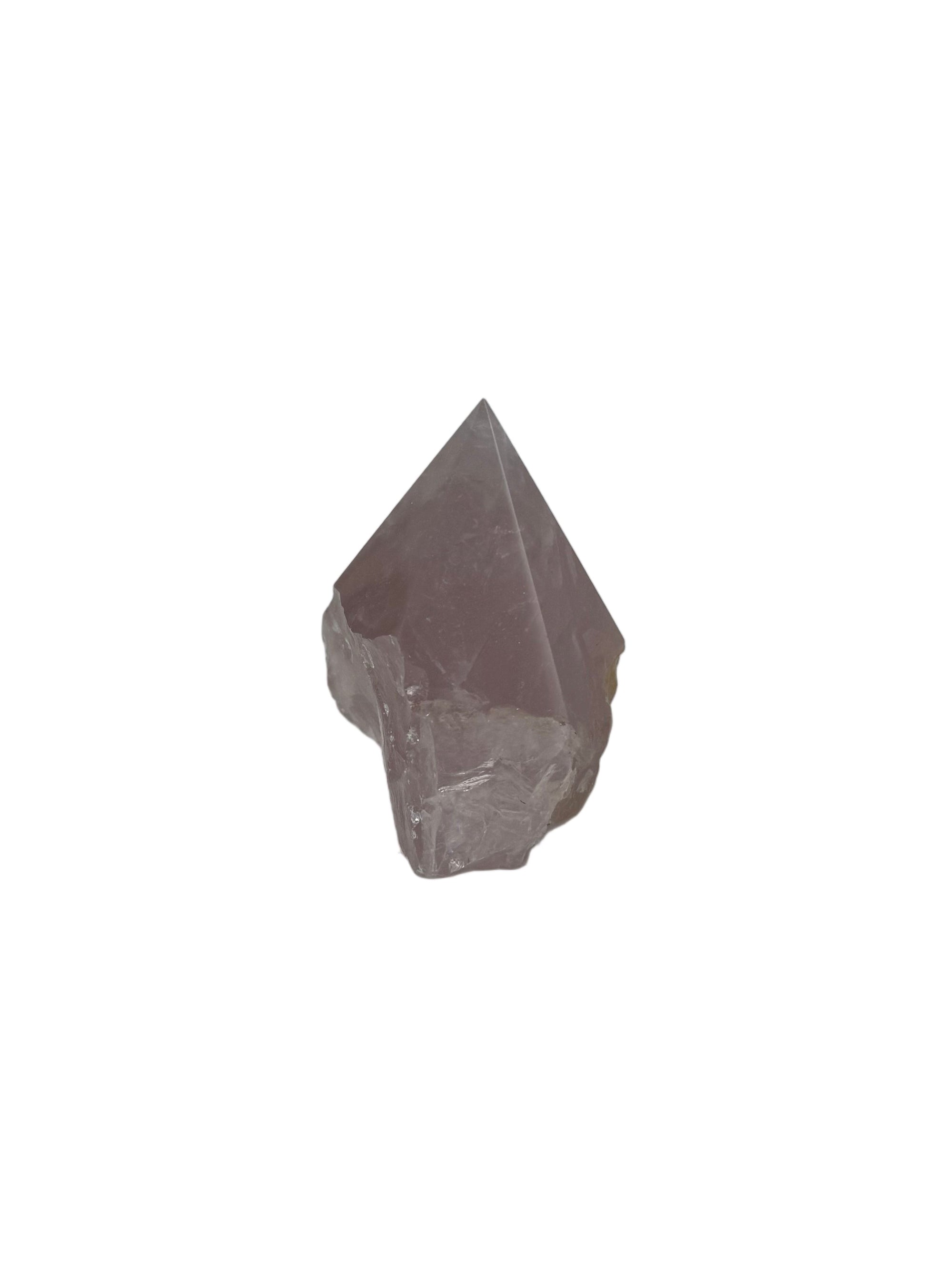 Rose quartz top polish - natural, Brazil, view 2 - The Crystal Showroom