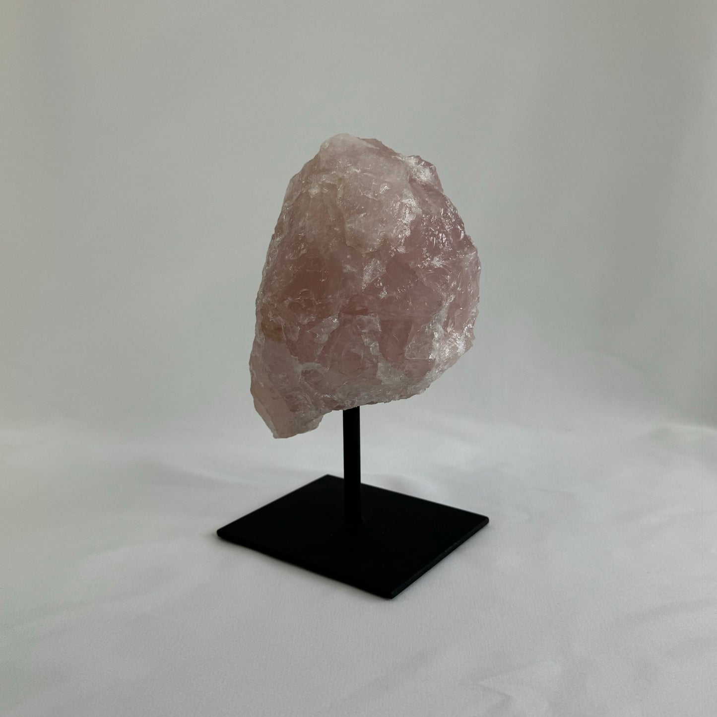 Raw Rose Quartz on Stand