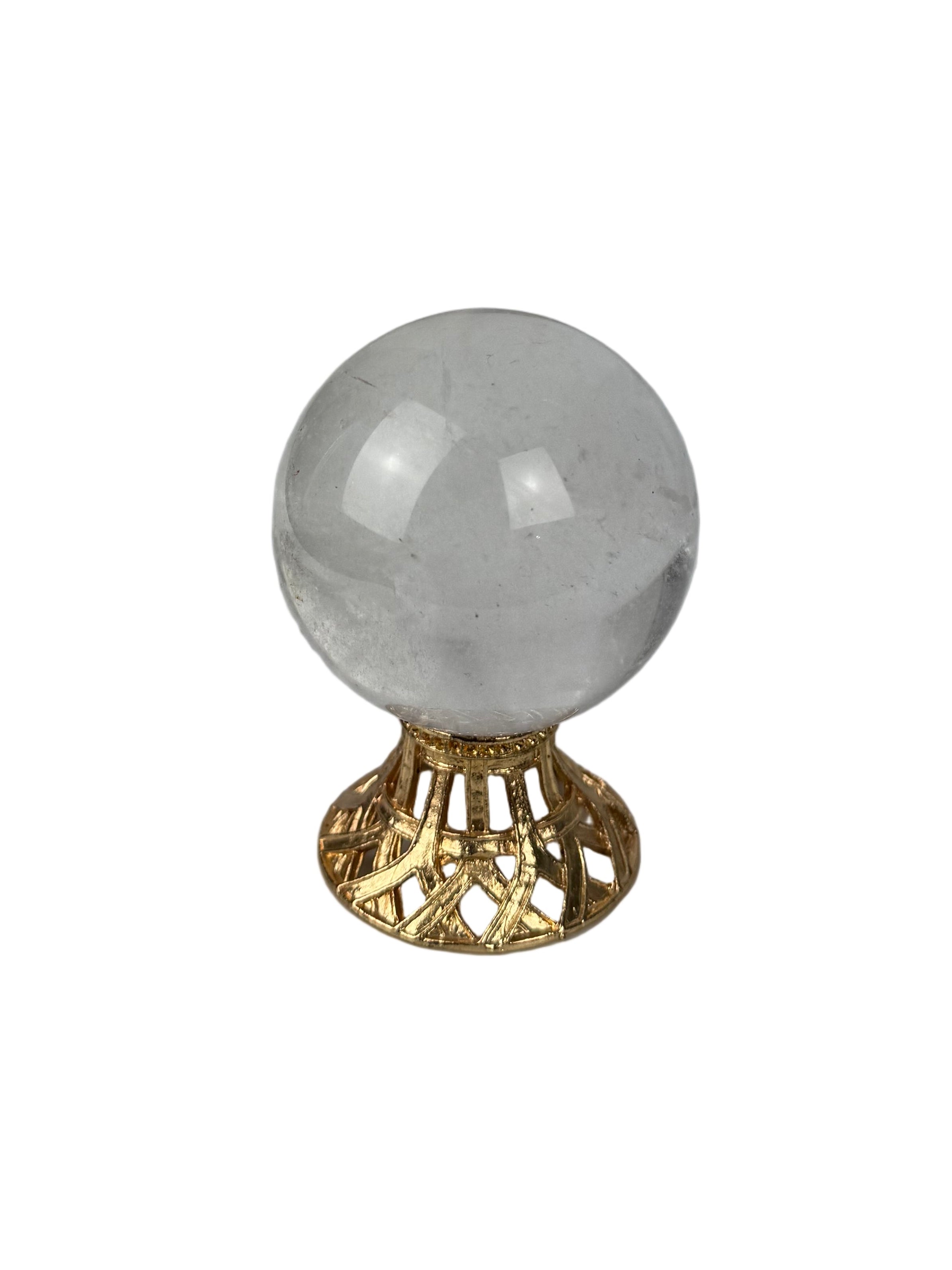 Clear quartz sphere - natural, Brazil, view 3 - The Crystal Showroom