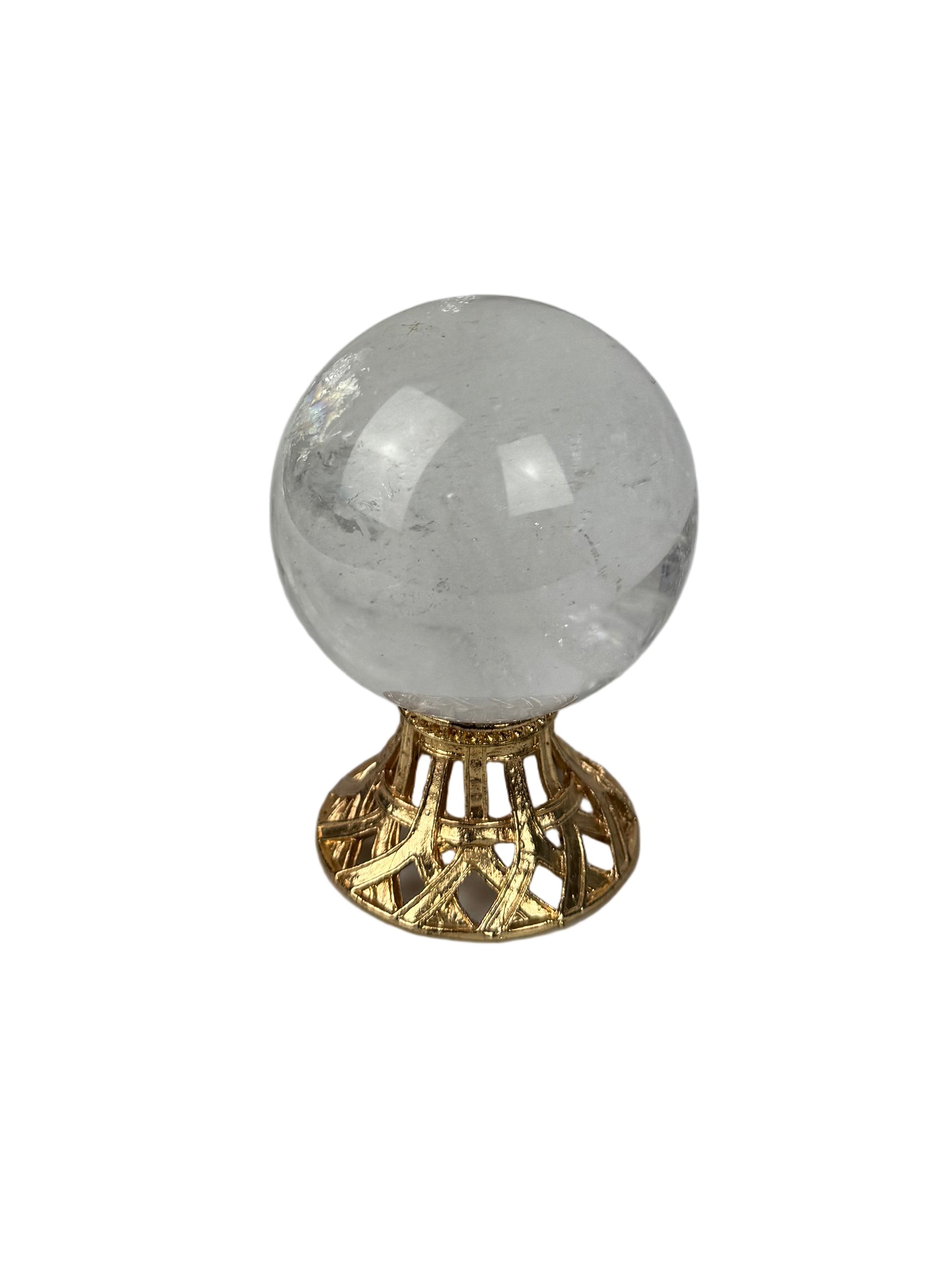 Clear quartz sphere - natural, Brazil, view 5 - The Crystal Showroom
