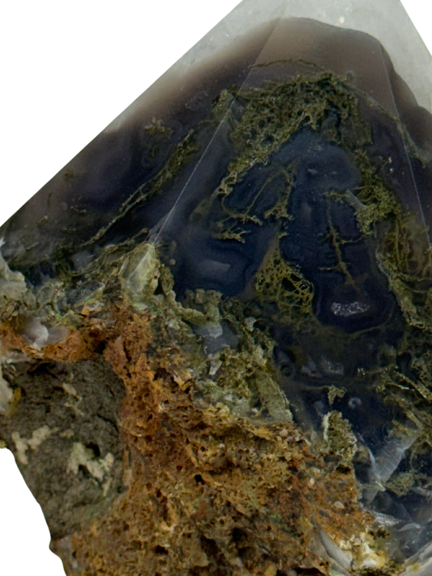 Moss Agate Top Polish - B