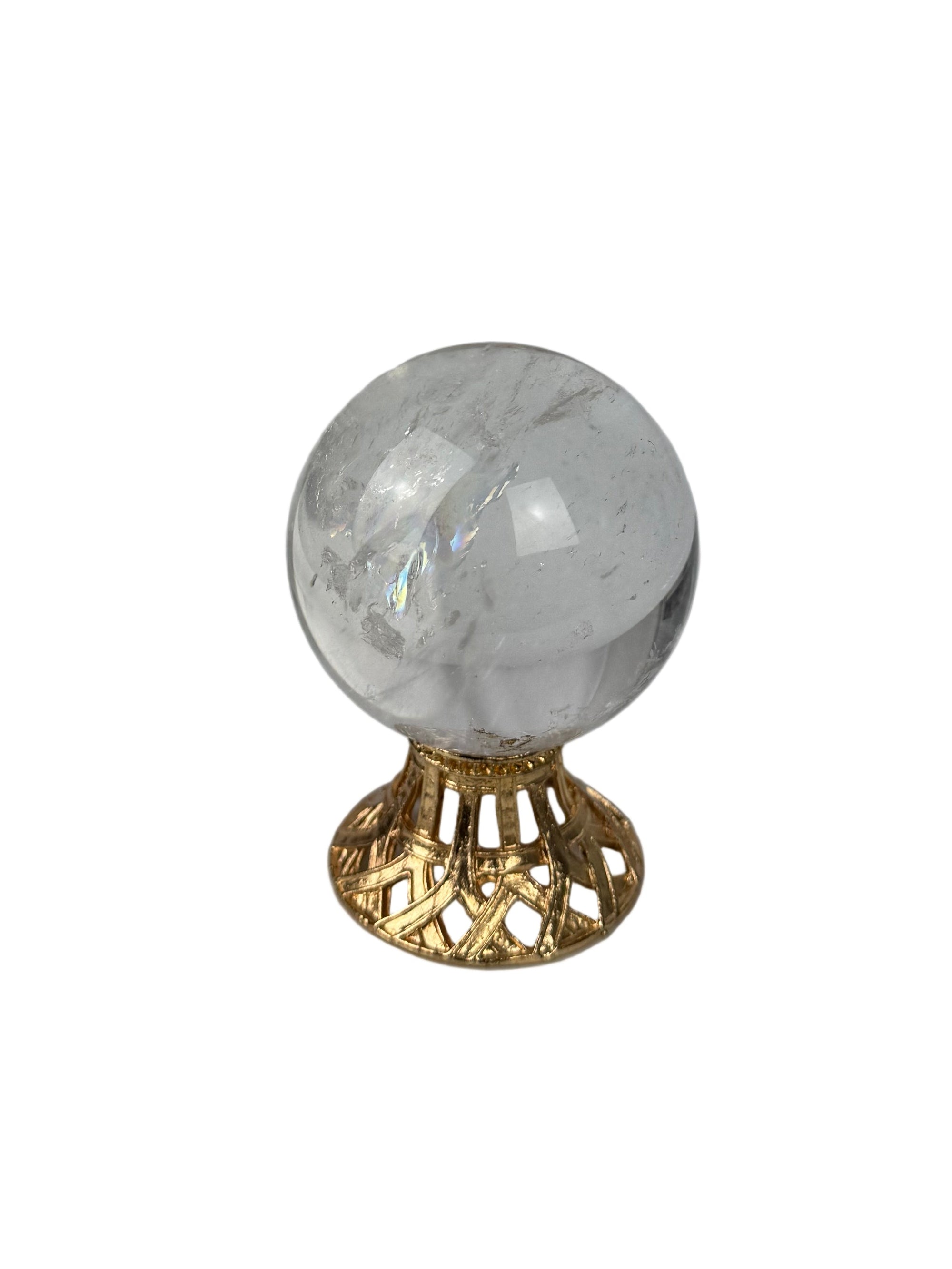Clear quartz sphere - natural, Brazil, view 2 - The Crystal Showroom