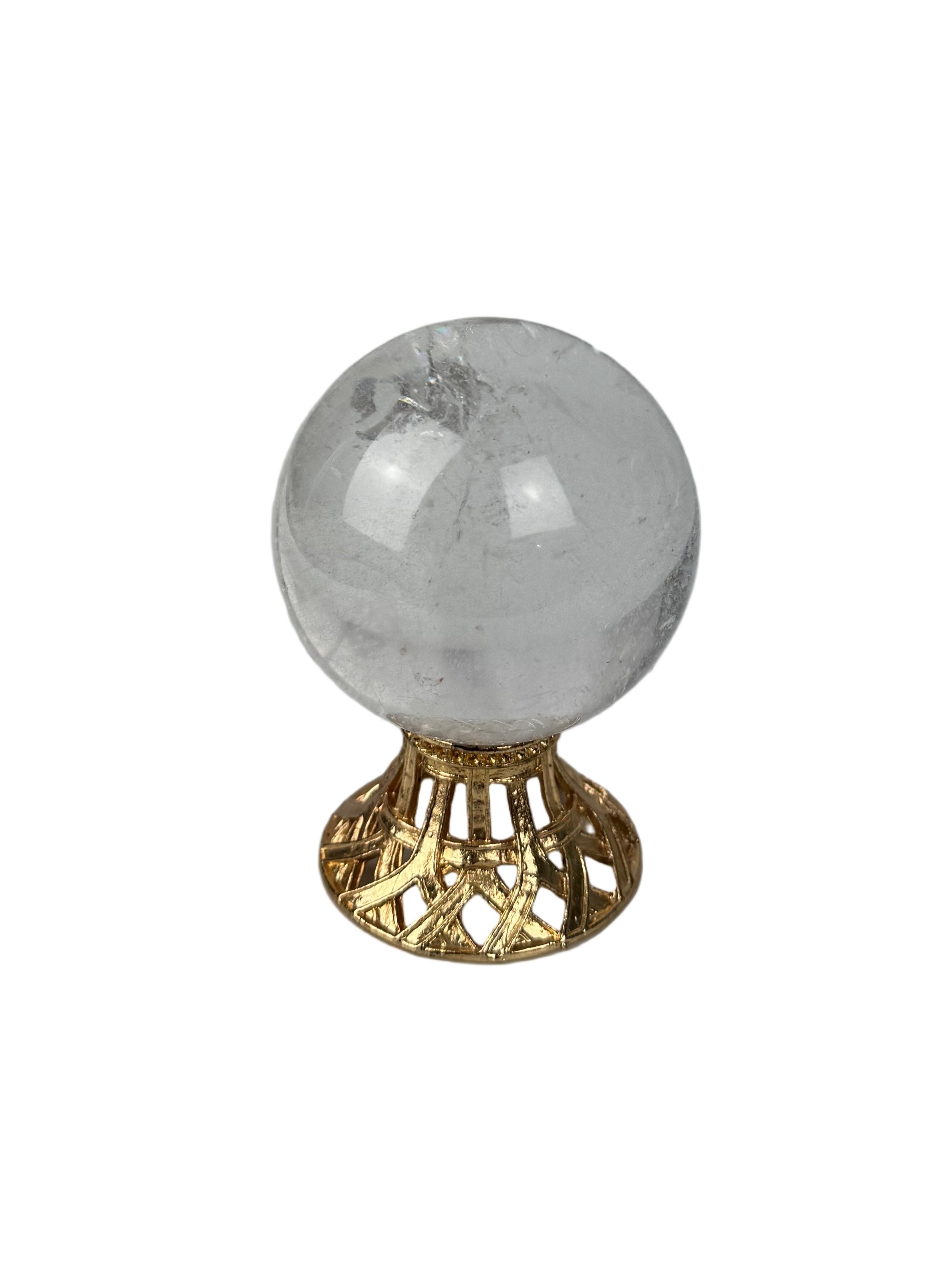 Clear quartz sphere - natural, Brazil, view 6 - The Crystal Showroom