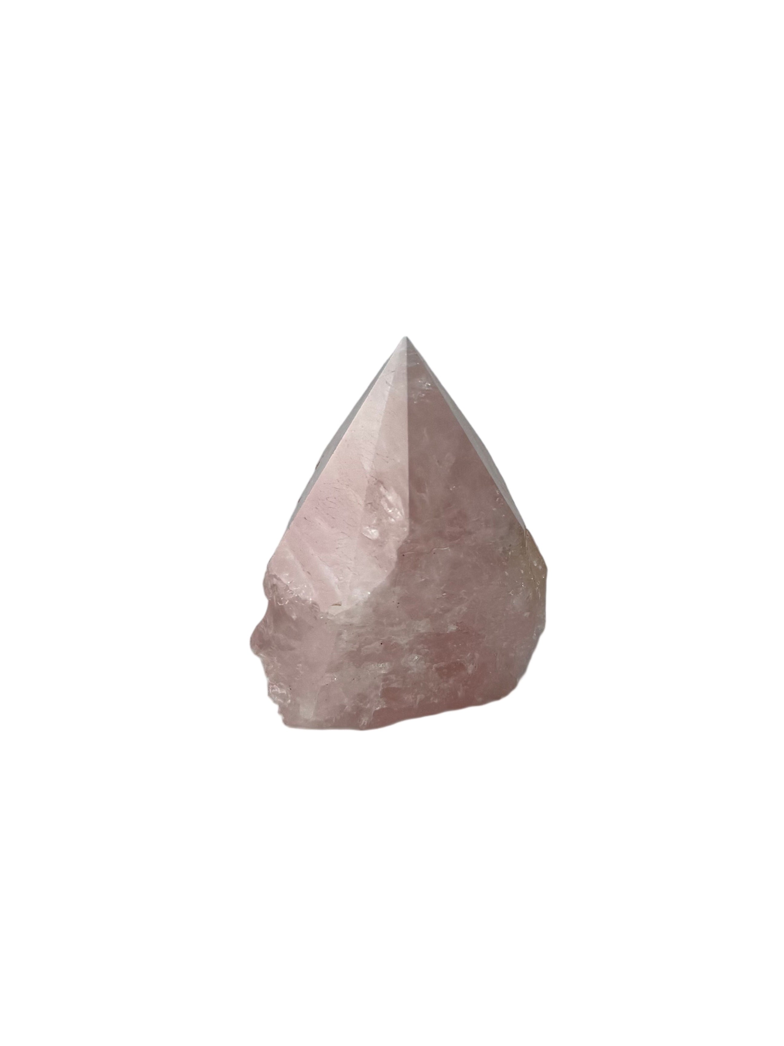 Rose quartz top polish - natural, Brazil, view 3 - The Crystal Showroom