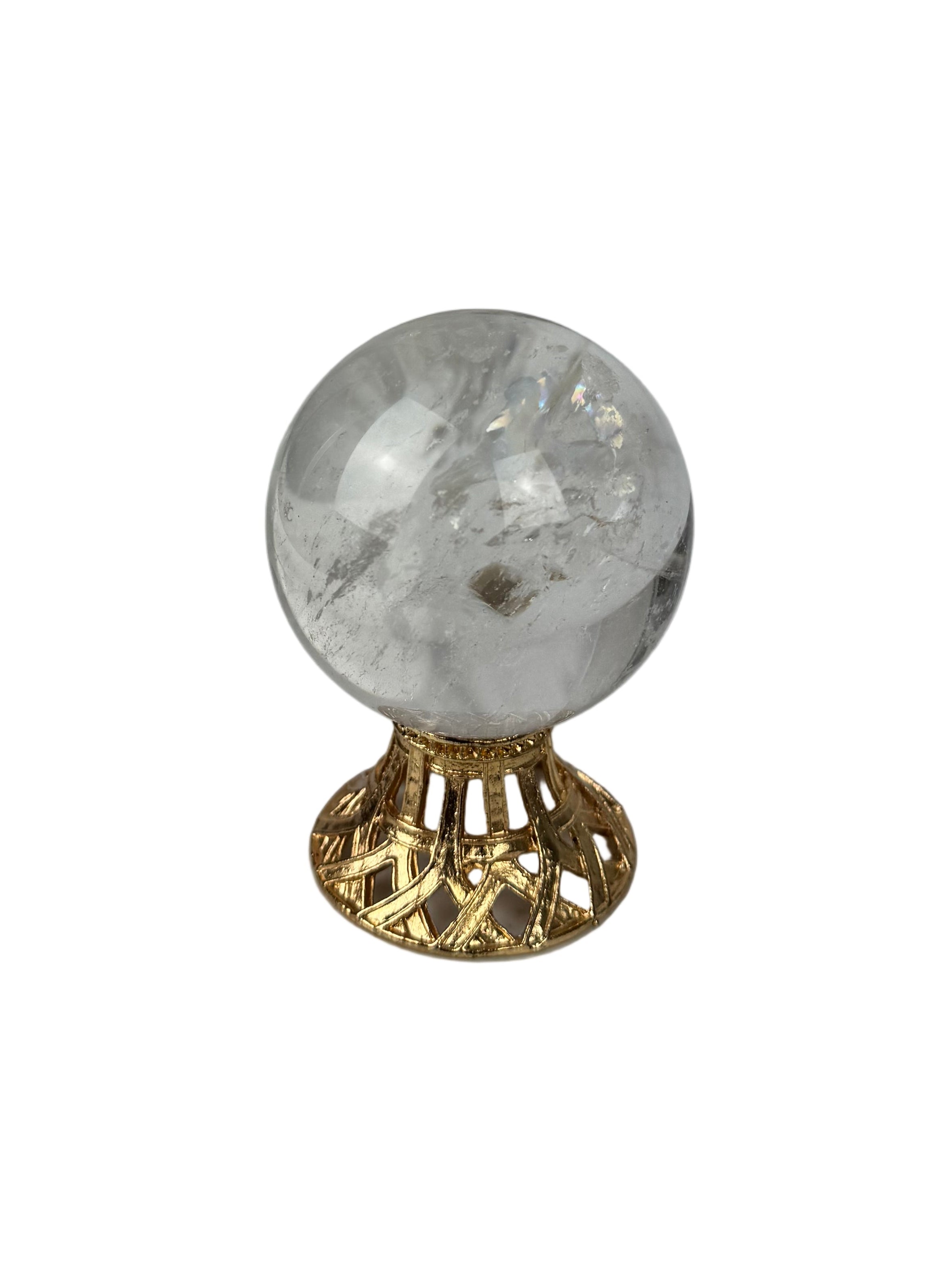 Clear quartz sphere - natural, Brazil, view 5 - The Crystal Showroom