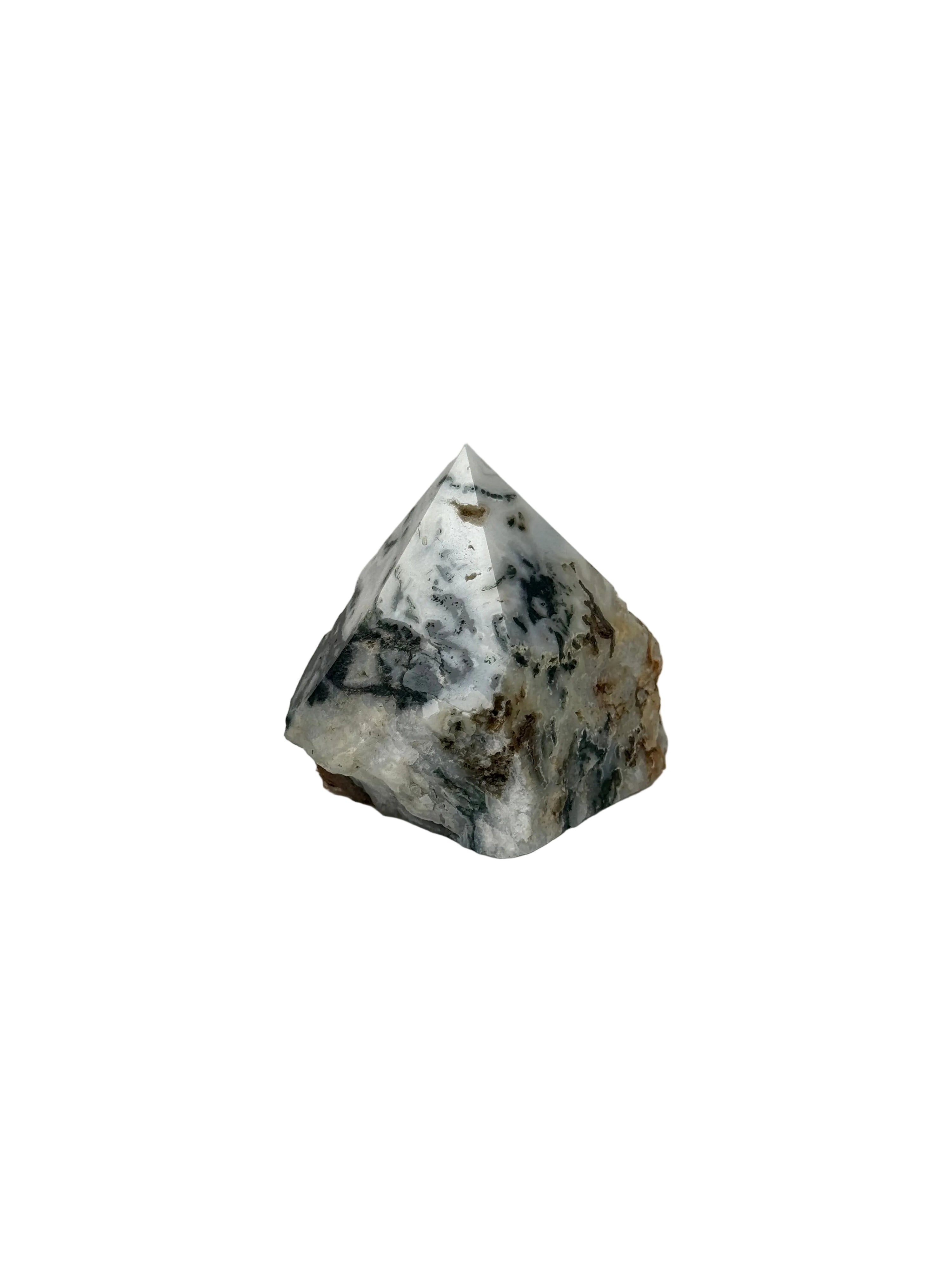 Moss agate top polish - natural, India, view 2 - The Crystal Showroom