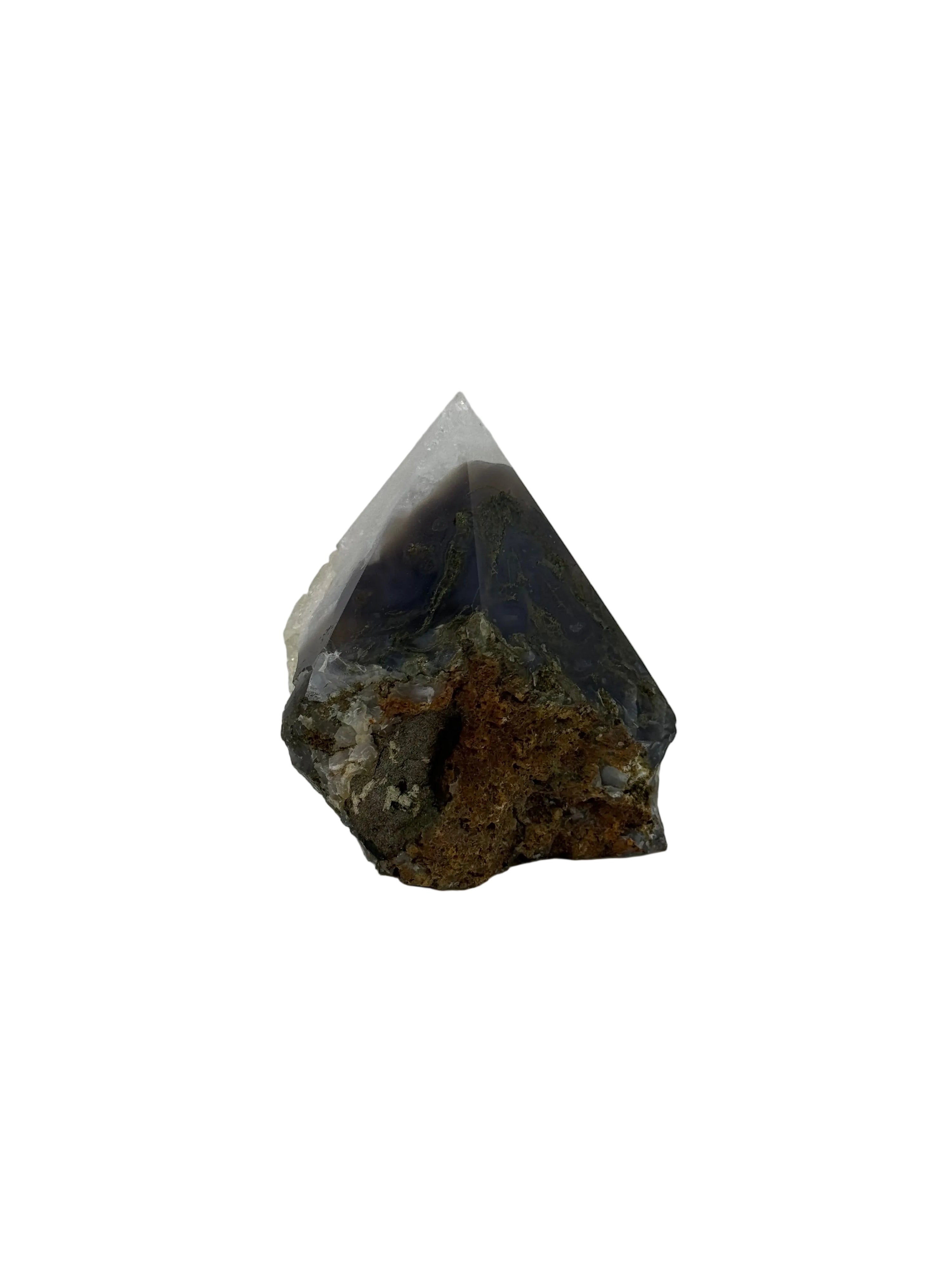 Moss agate top polish - natural, India, view 4 - The Crystal Showroom