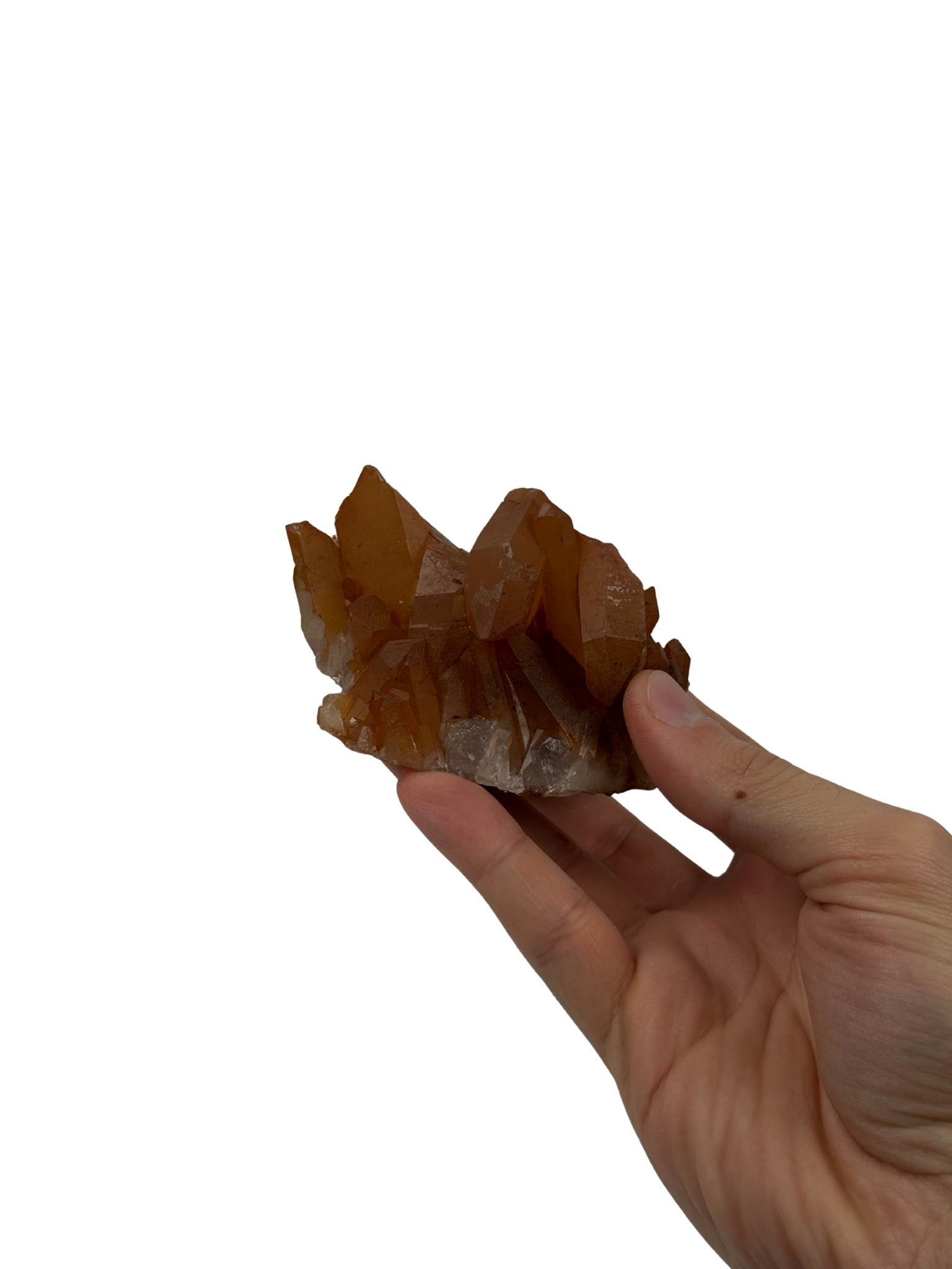 Tangerine quartz - natural, Brazil, view 5 - The Crystal Showroom