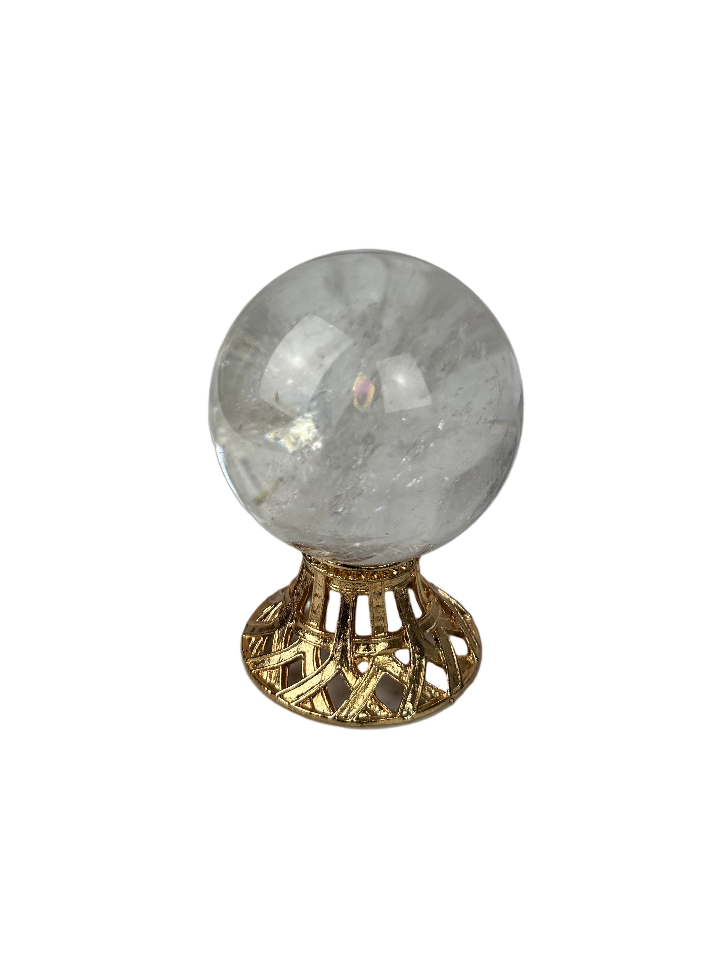 Clear quartz sphere - natural, Brazil - The Crystal Showroom