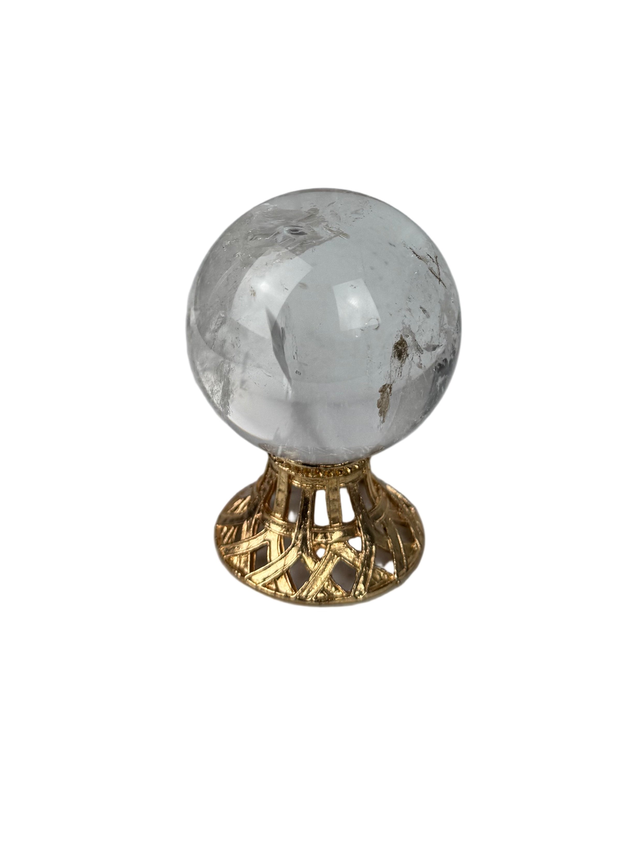 Clear quartz sphere - natural, Brazil, view 4 - The Crystal Showroom