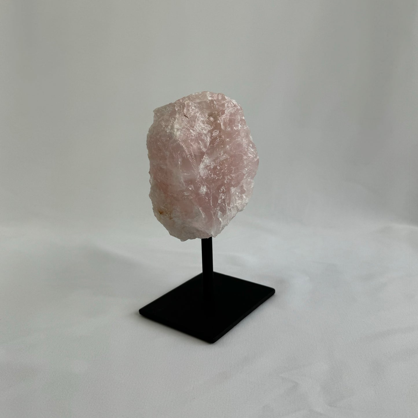 Raw Rose Quartz on Stand