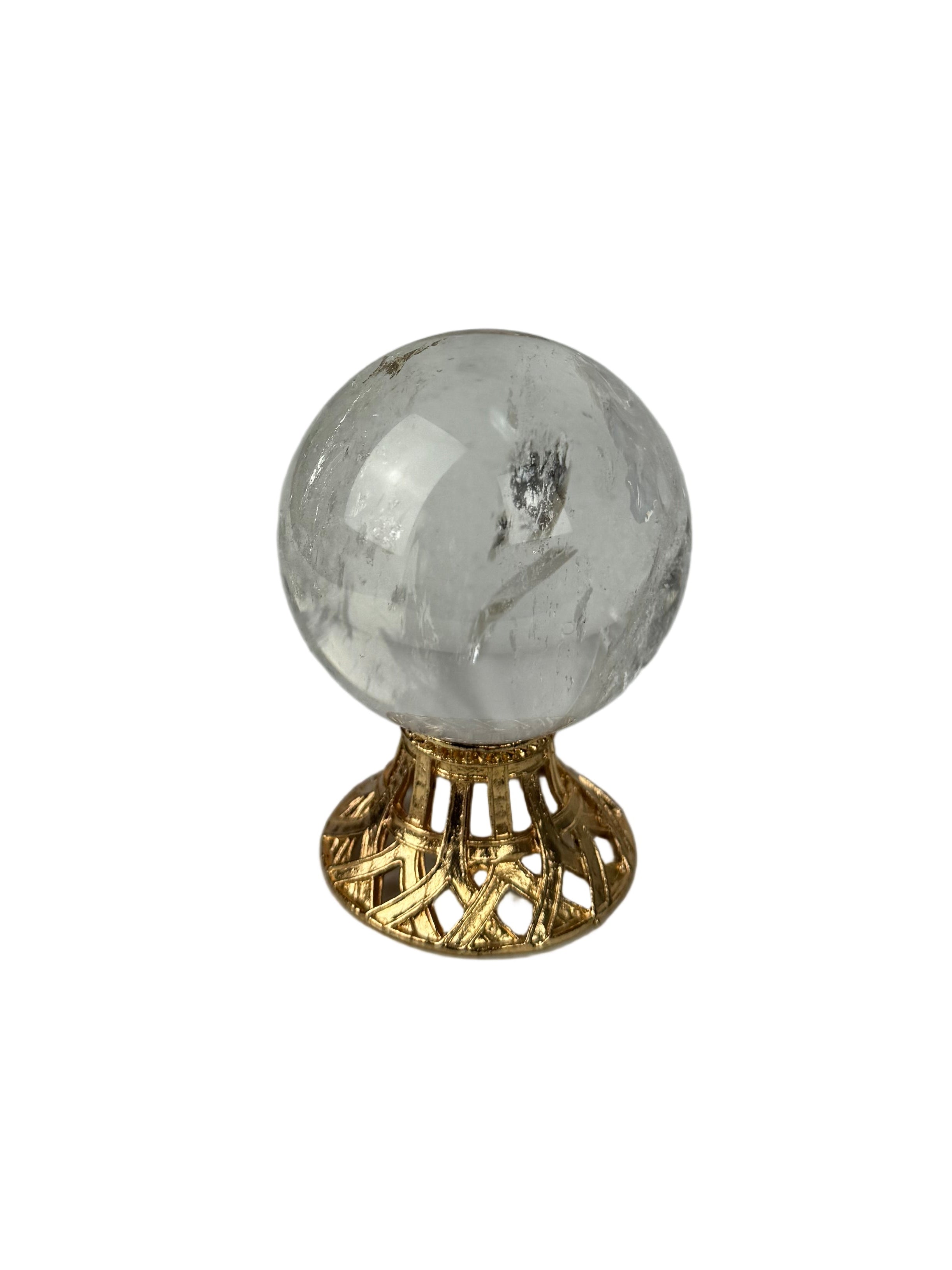 Clear quartz sphere - natural, Brazil, view 6 - The Crystal Showroom