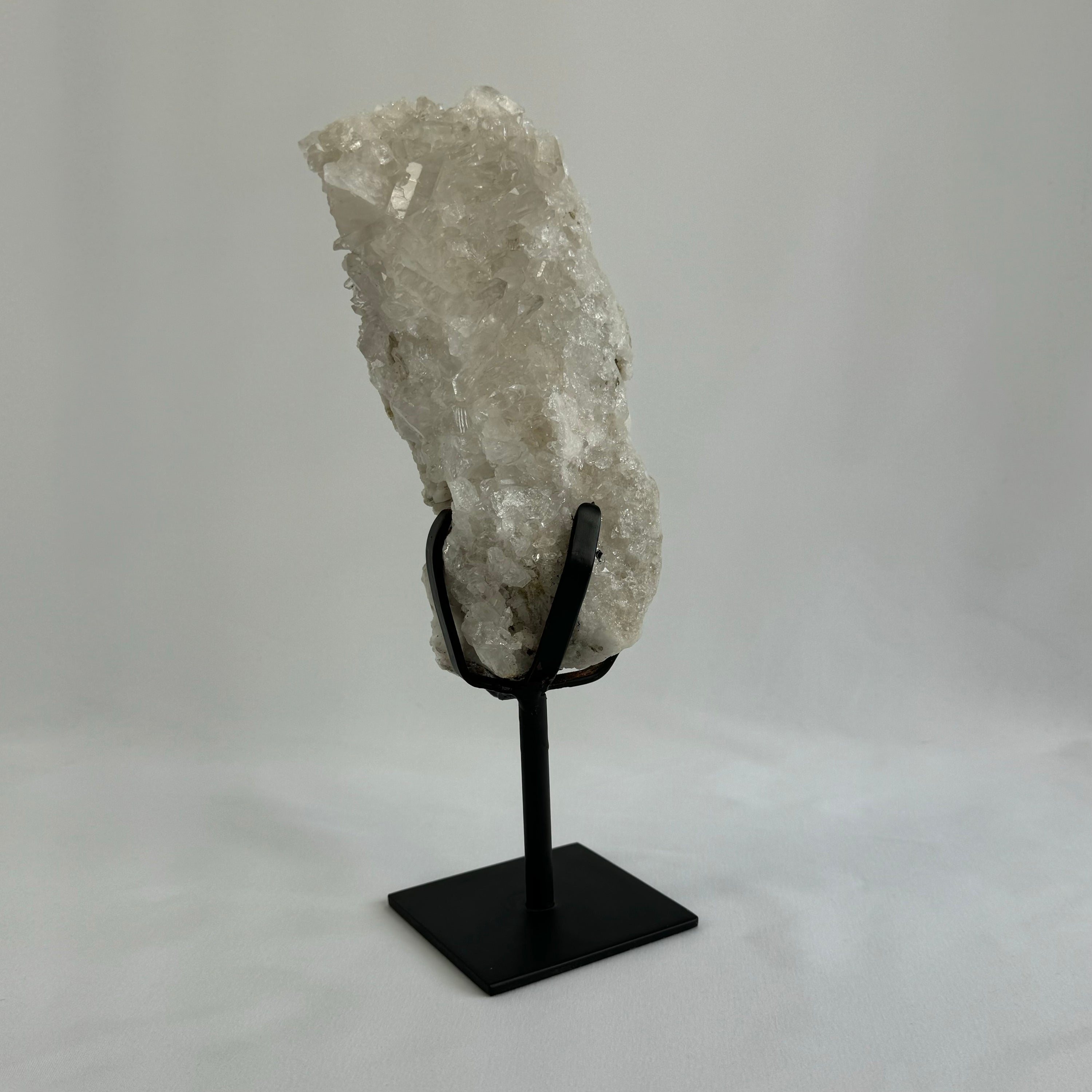 Clear quartz cluster on stand - natural, Brazil, view 3 - The Crystal Showroom