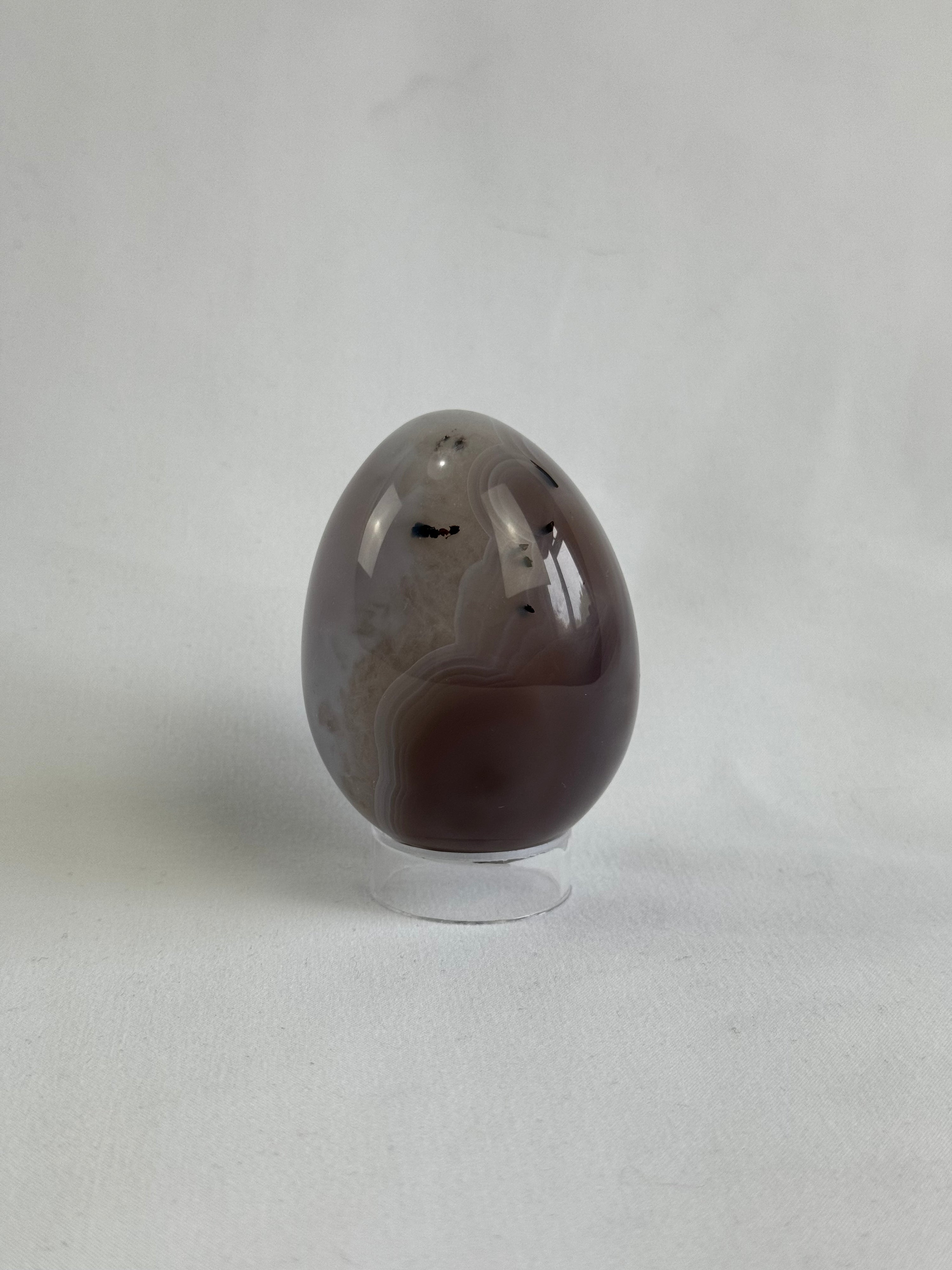 Agate egg - brazilian, with quartz geode, view 3 - The Crystal Showroom