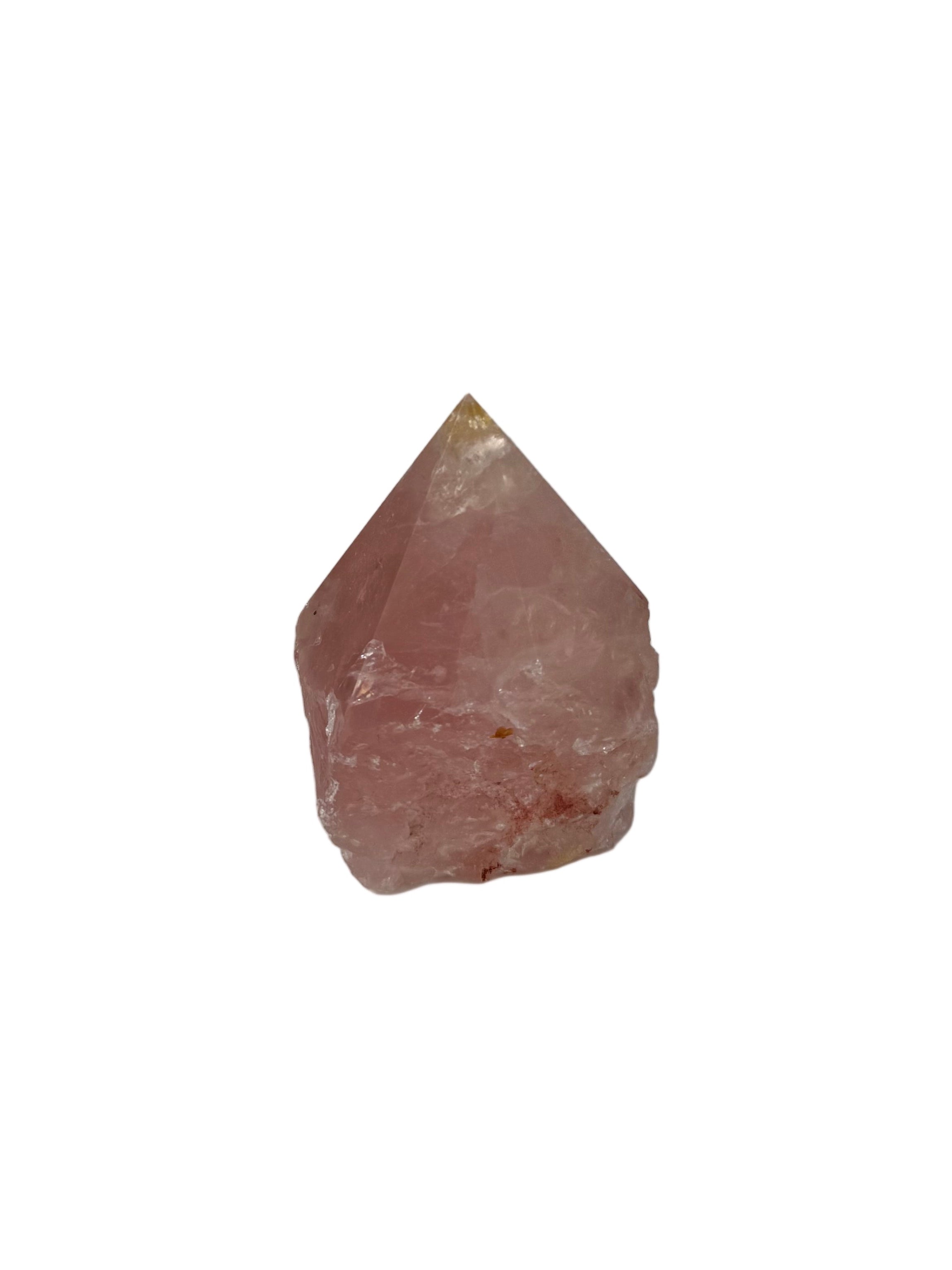 Rose quartz top polish - natural, Brazil, view 2 - The Crystal Showroom