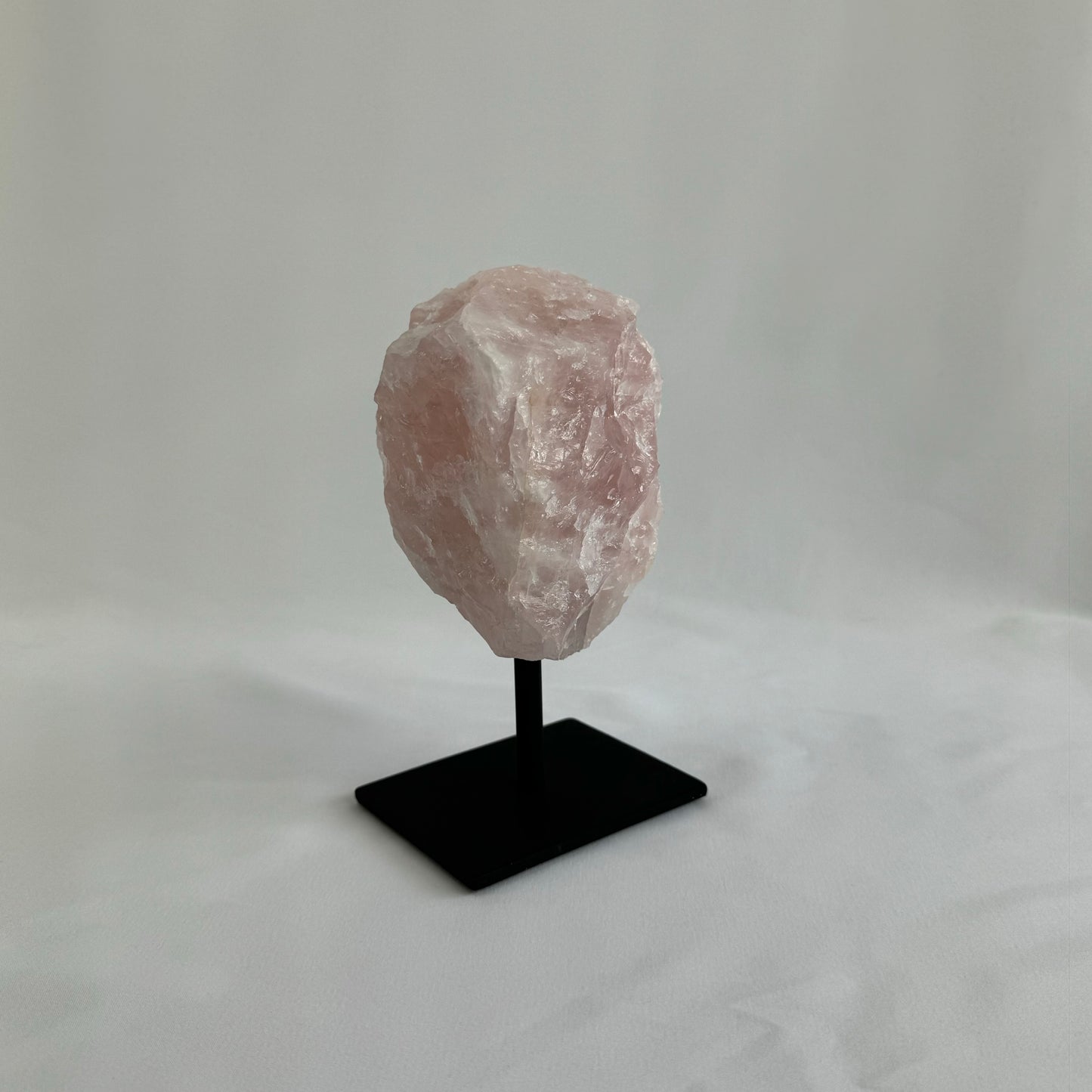 Raw Rose Quartz on Stand