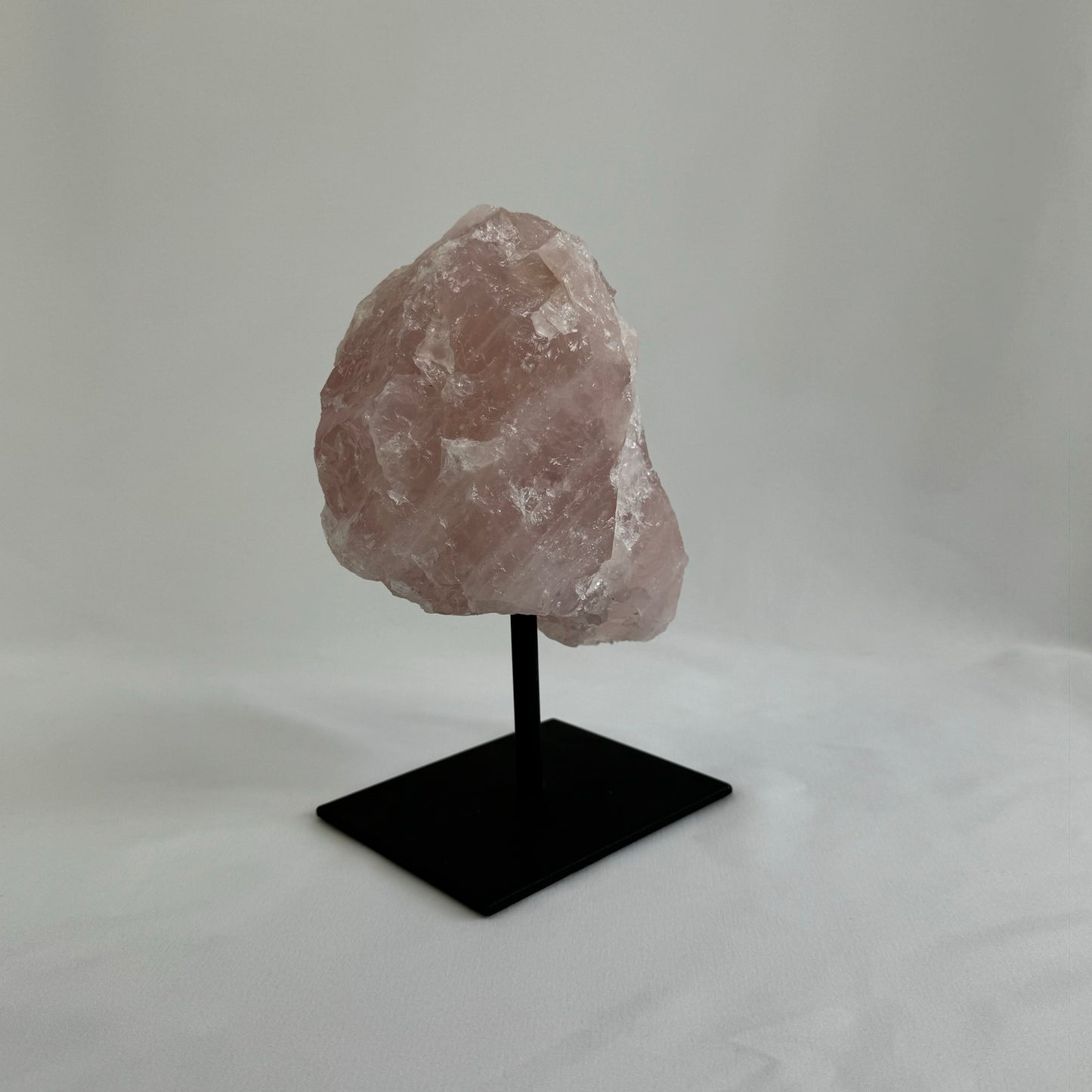 Raw Rose Quartz on Stand