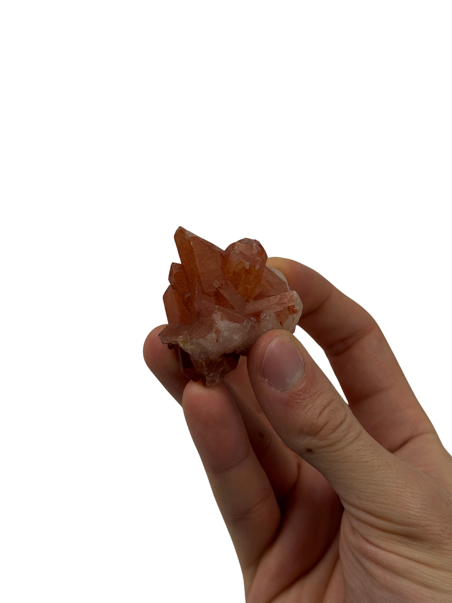 Tangerine quartz cluster - natural, Brazil, view 6 - The Crystal Showroom