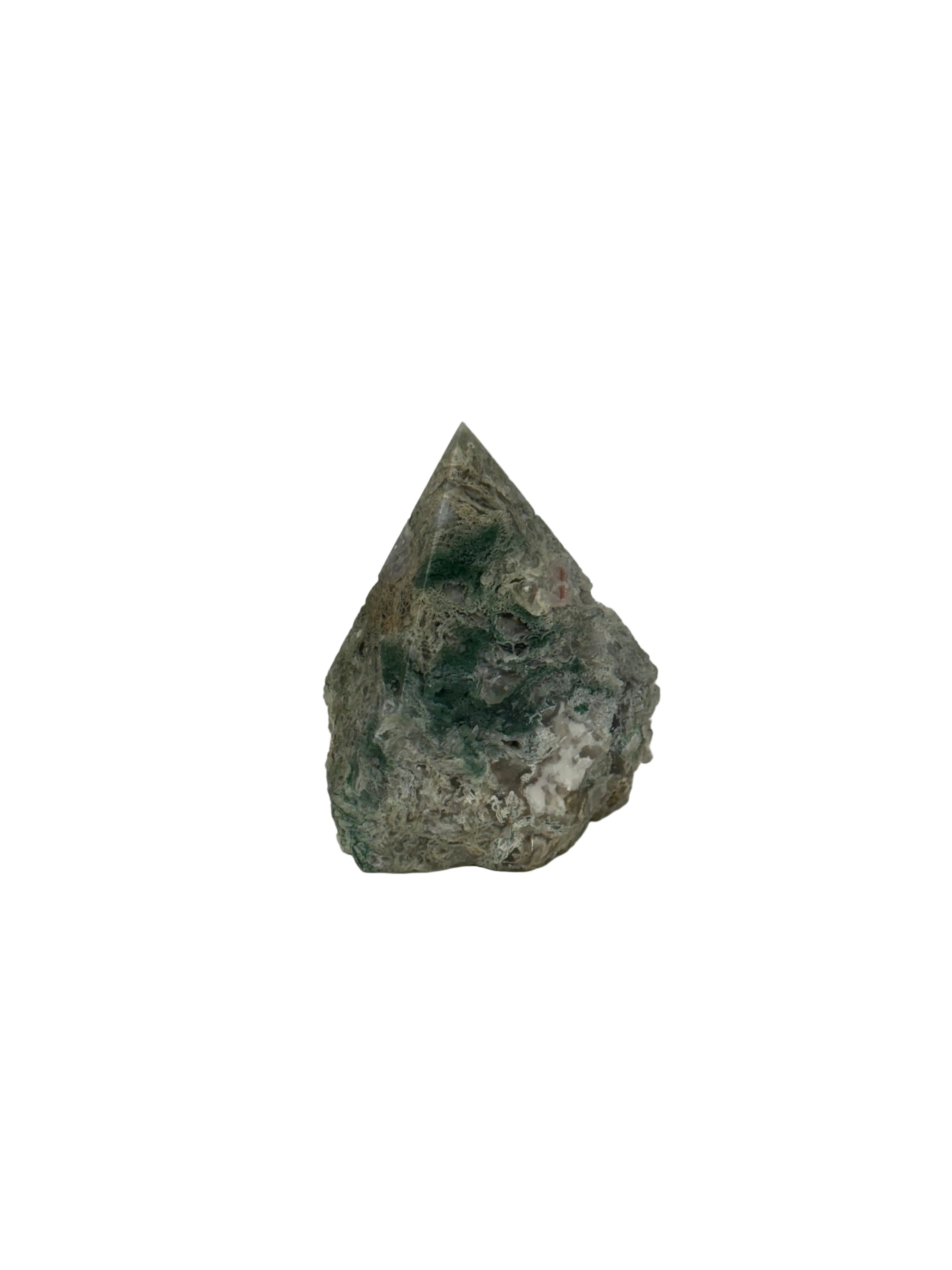 Moss agate top polish - natural, India - The Crystal Showroom