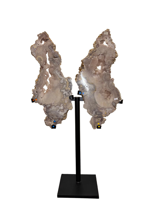 Pink Amethyst Butterfly Wings on Stand