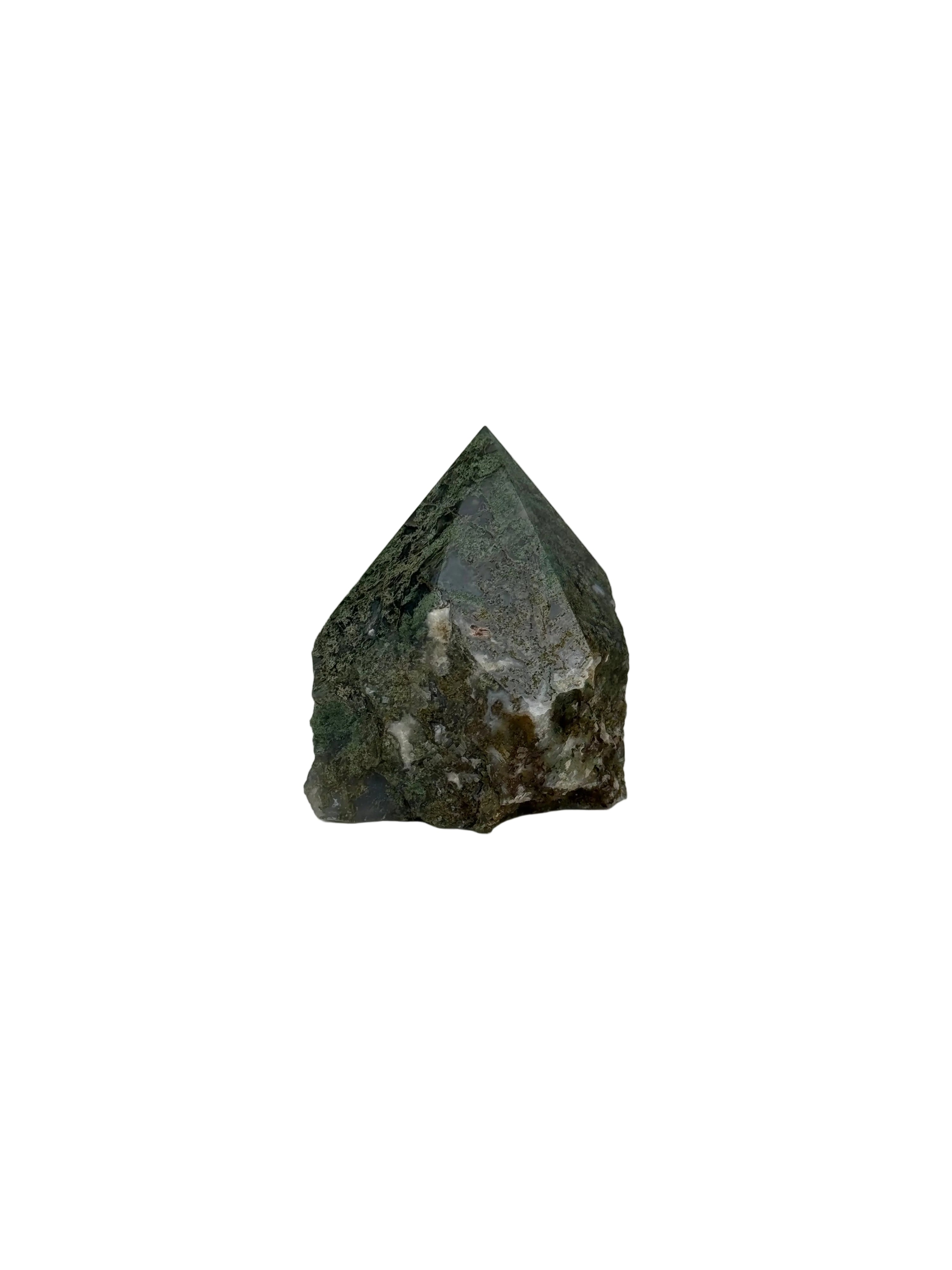 Moss agate top polish - natural, India - The Crystal Showroom