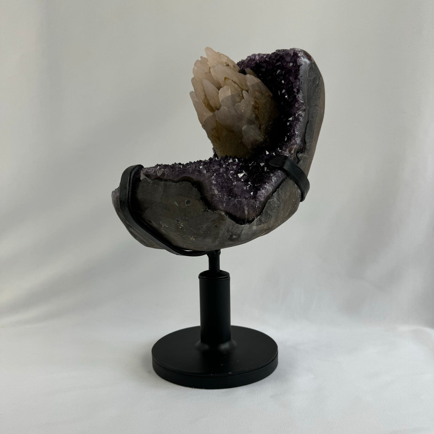 Amethyst Cluster with Calcite