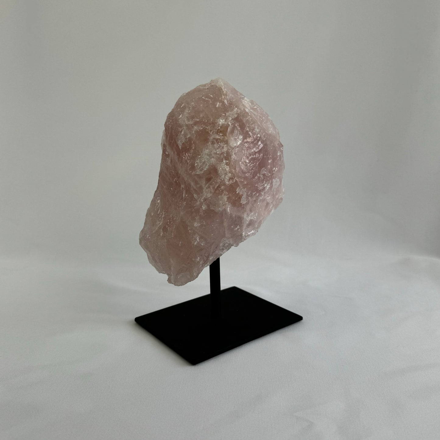 Raw Rose Quartz on Stand