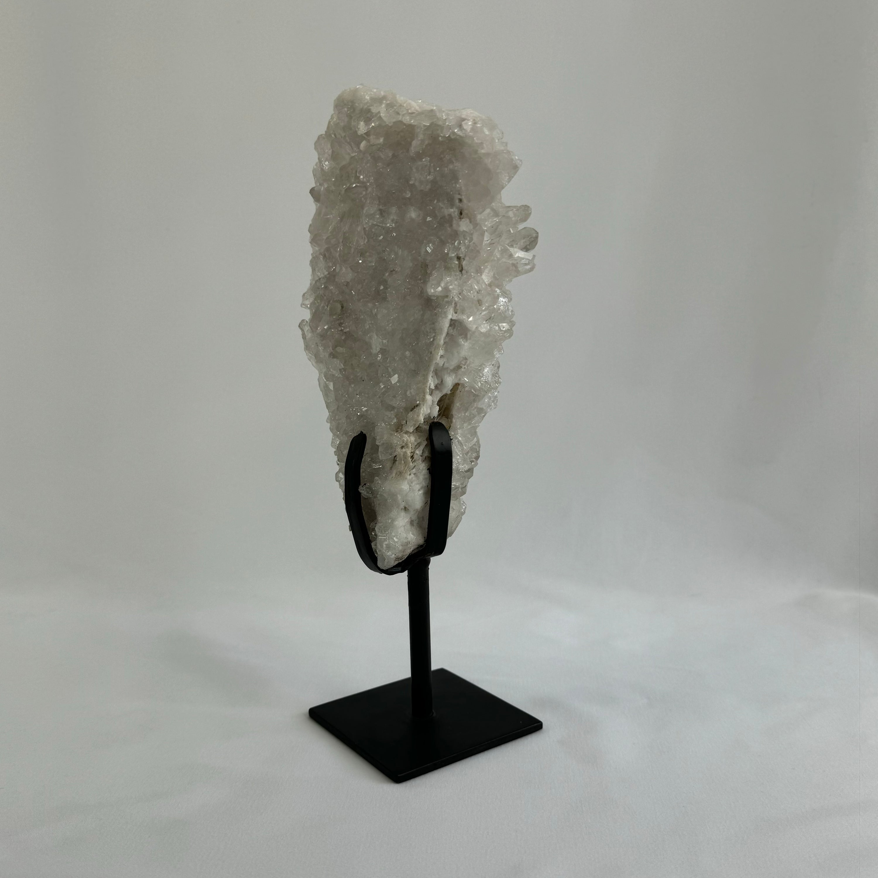 Clear quartz cluster on stand - natural, Brazil, view 2 - The Crystal Showroom
