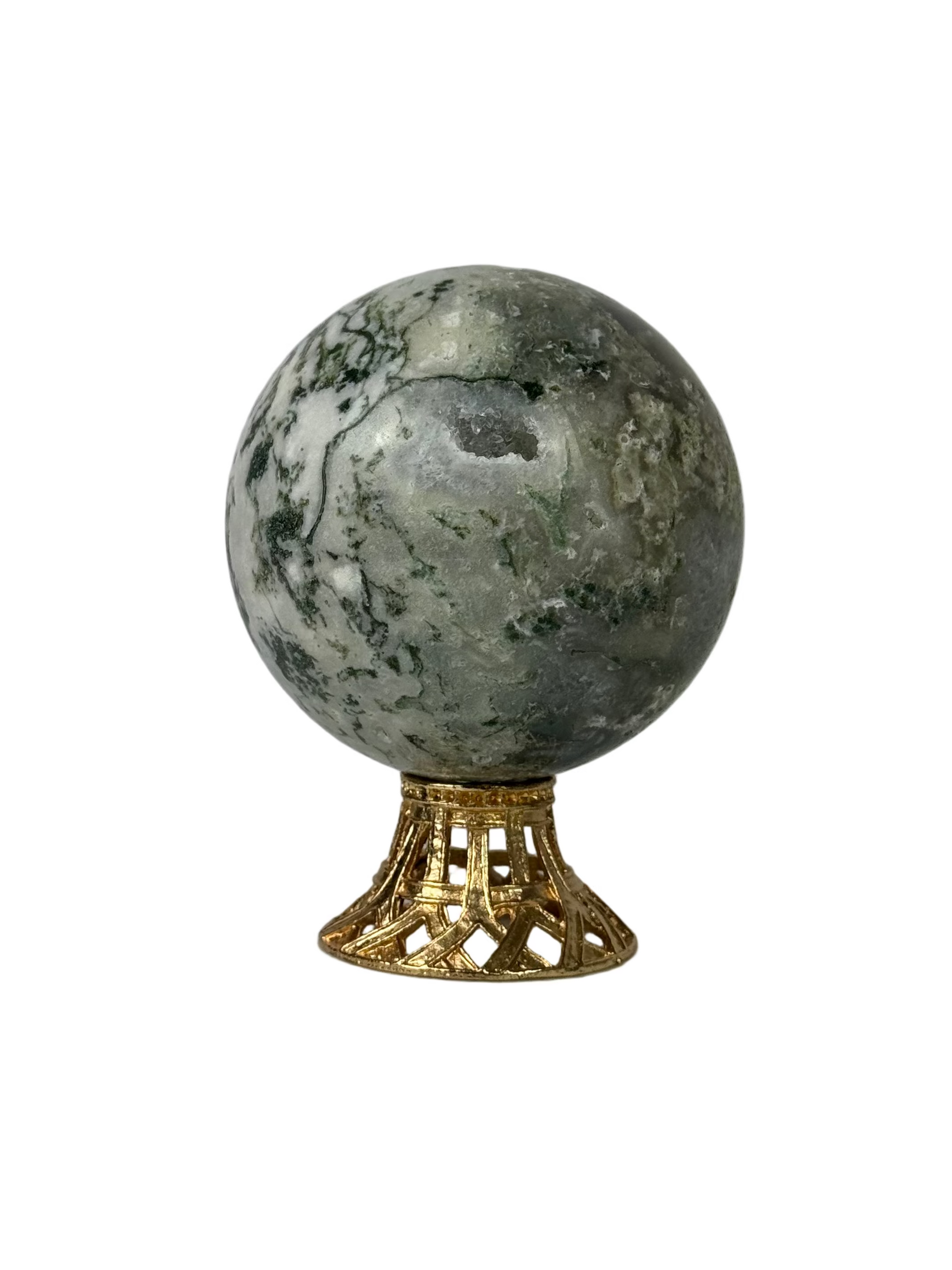 Moss agate sphere - natural, India - The Crystal Showroom