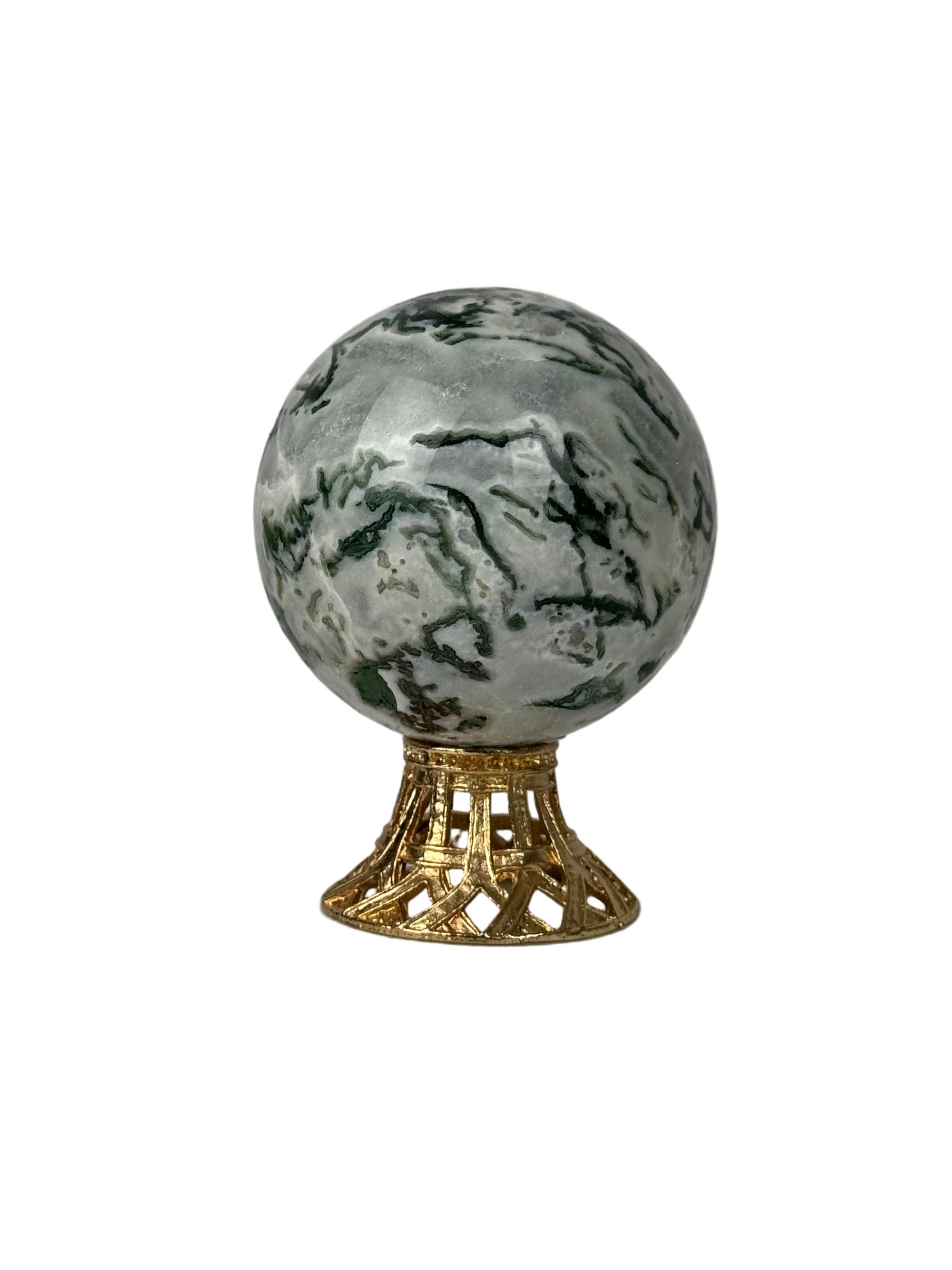 Moss agate sphere - natural, India - The Crystal Showroom