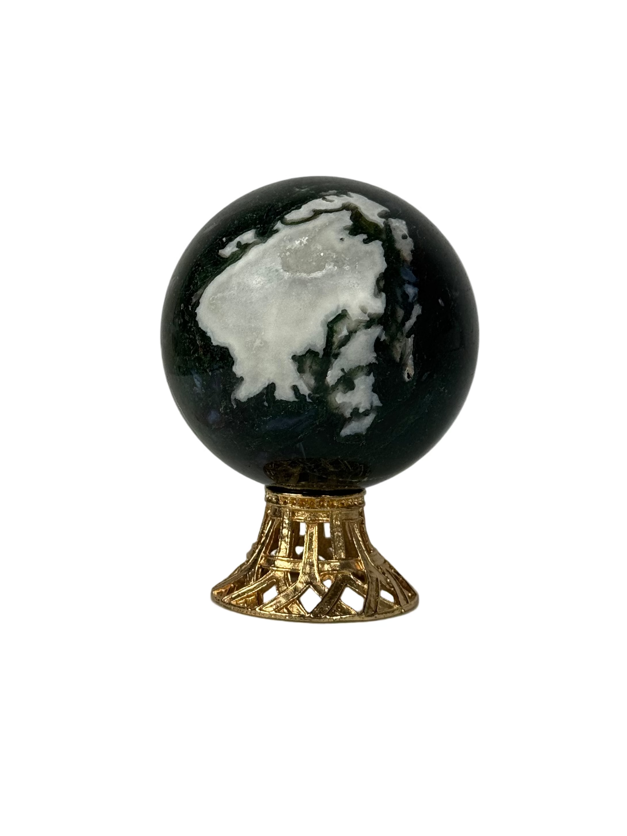 Moss agate sphere - natural, India - The Crystal Showroom