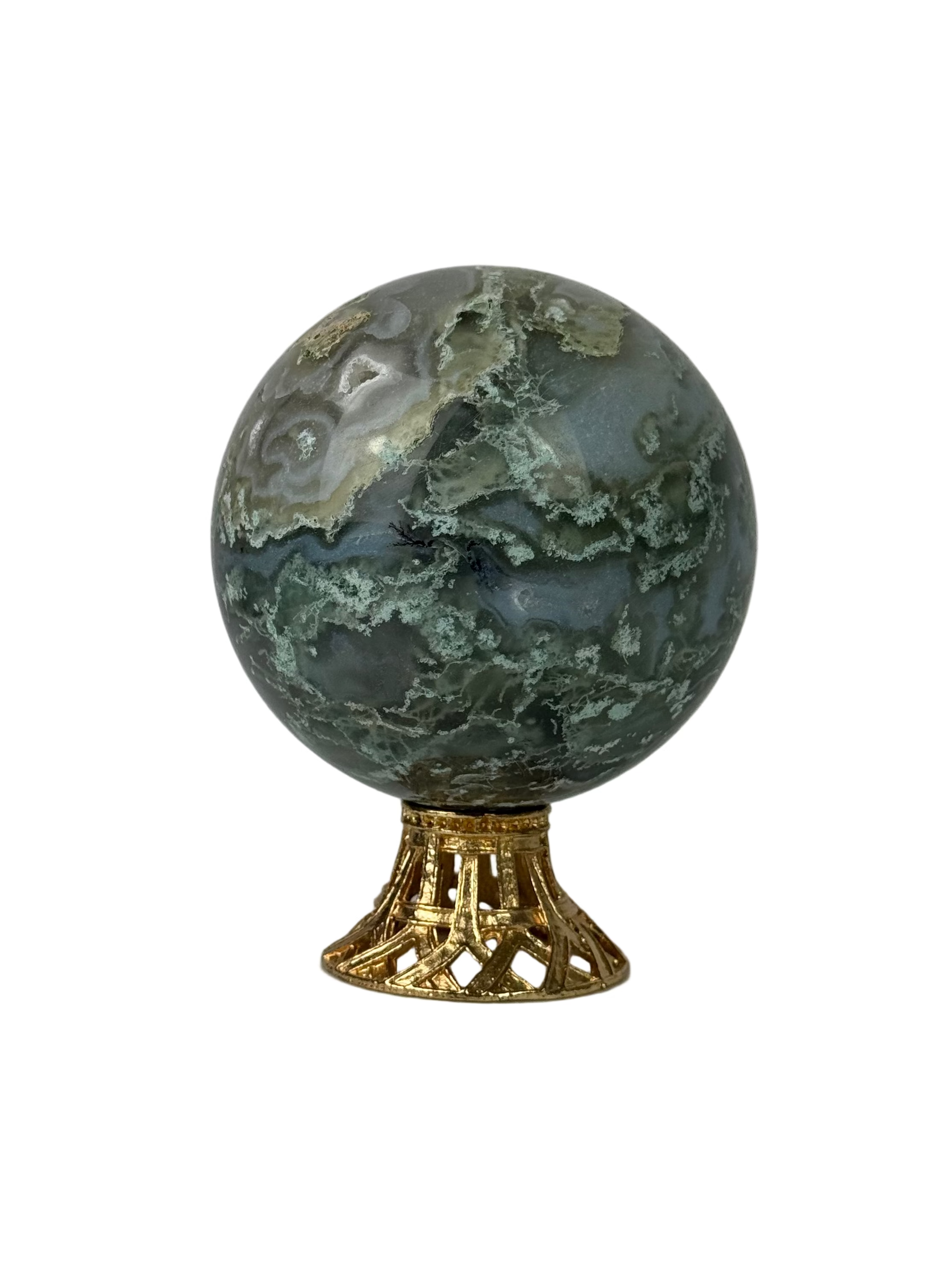 Moss agate sphere - natural, India - The Crystal Showroom