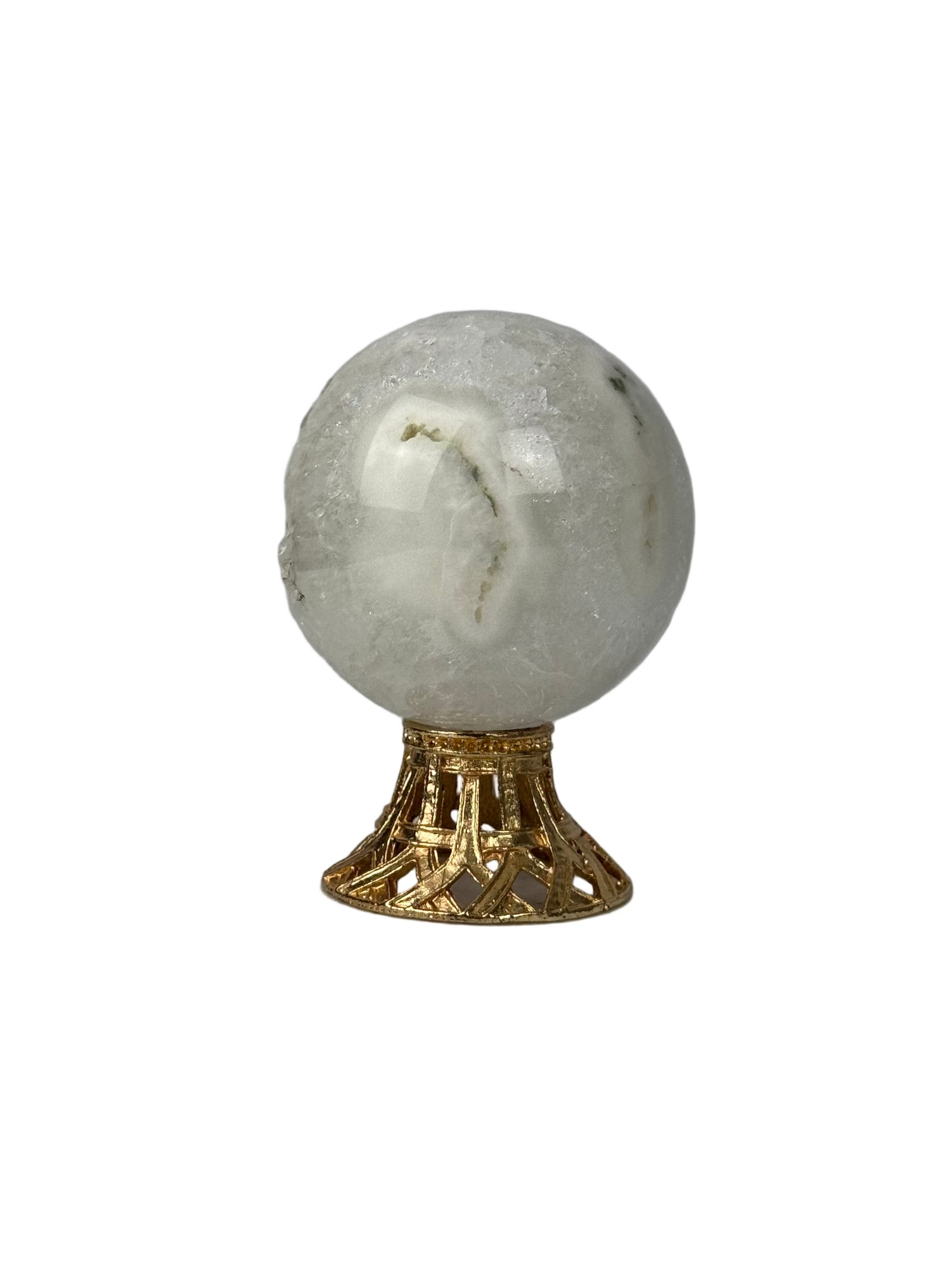 Moss agate sphere - natural, India, view 2 - The Crystal Showroom