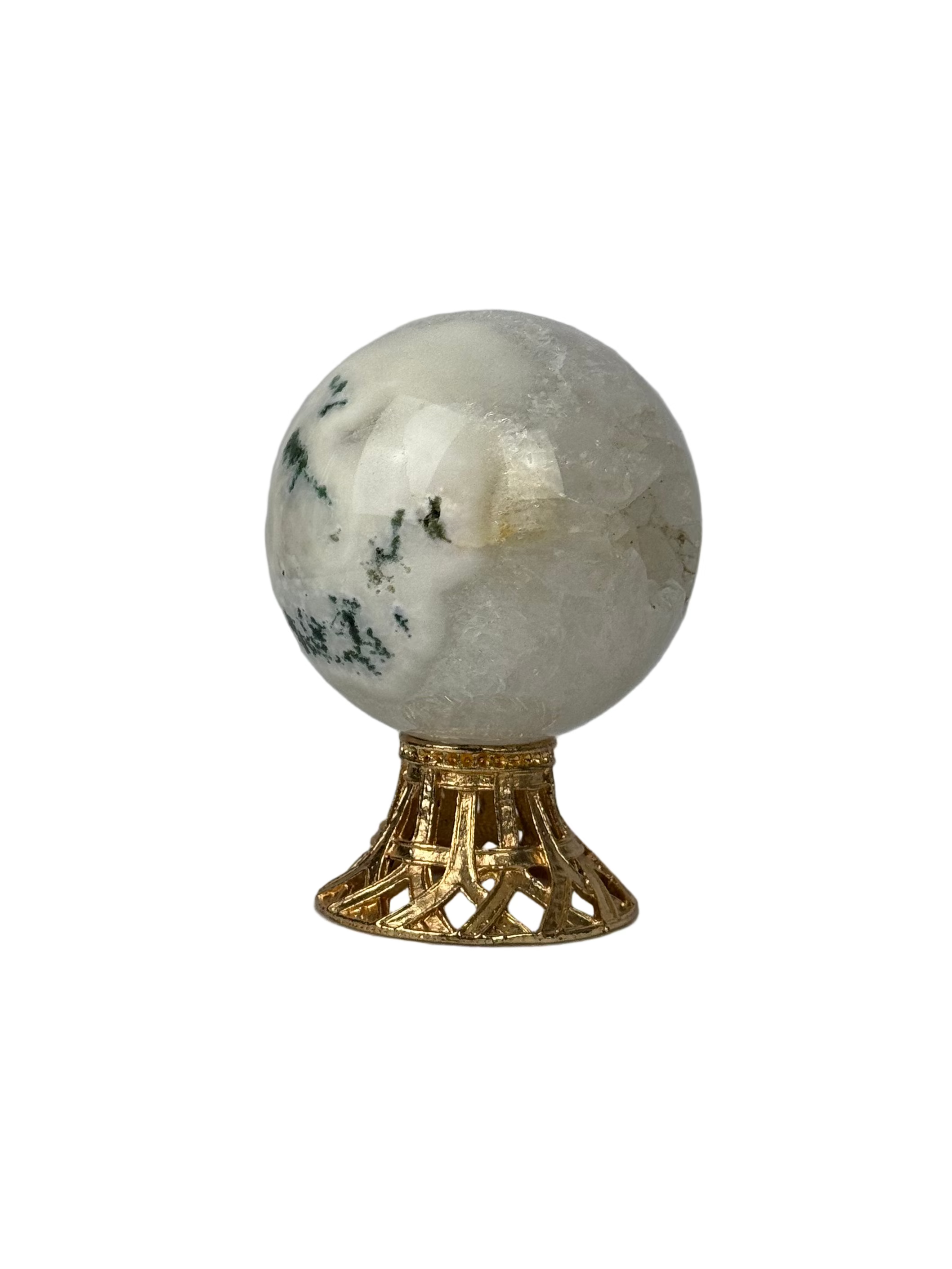Moss agate sphere - natural, India, view 5 - The Crystal Showroom