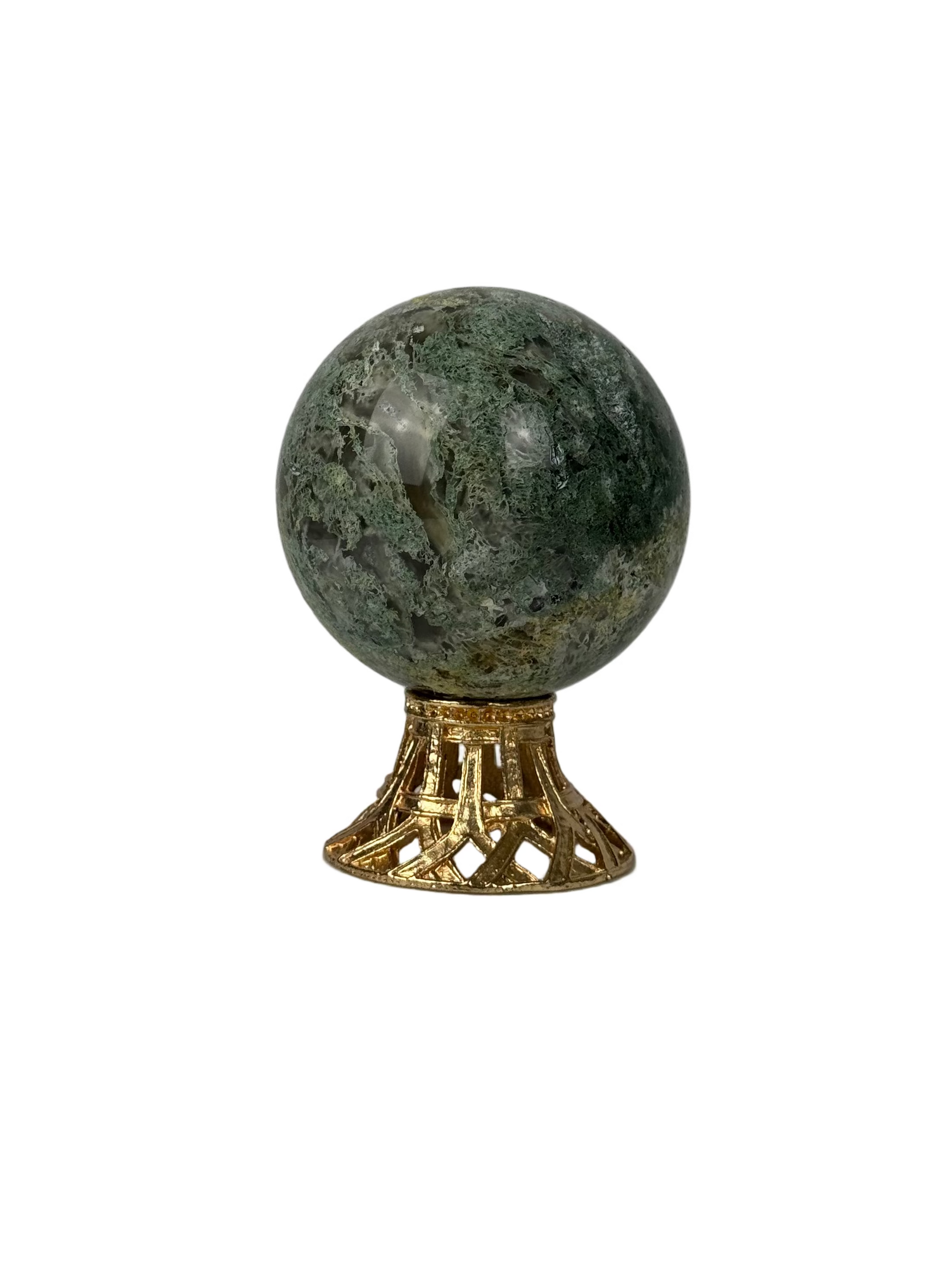 Moss agate sphere - natural, India - The Crystal Showroom
