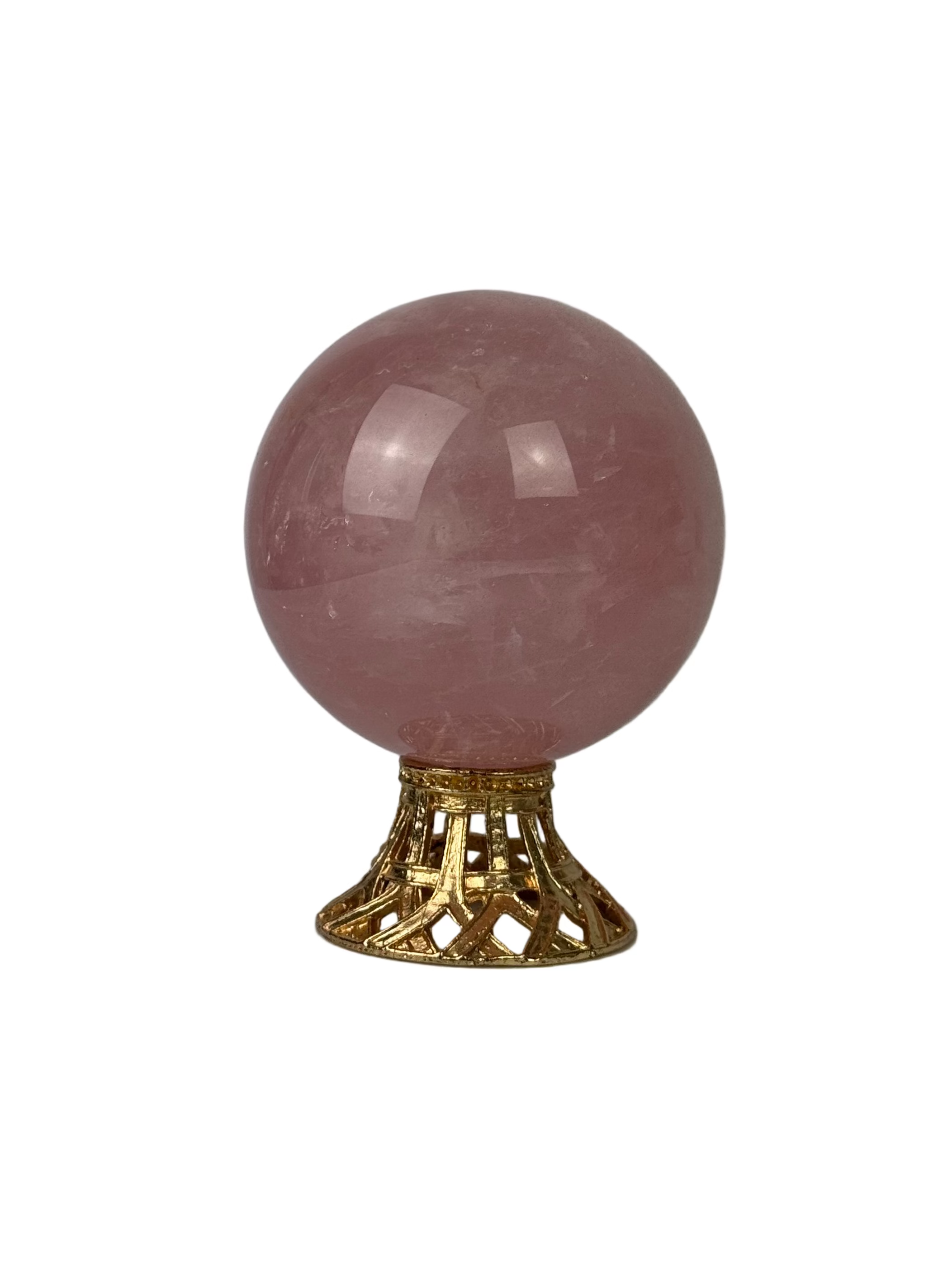 Rose quartz sphere - natural, Brazil, view 3 - The Crystal Showroom