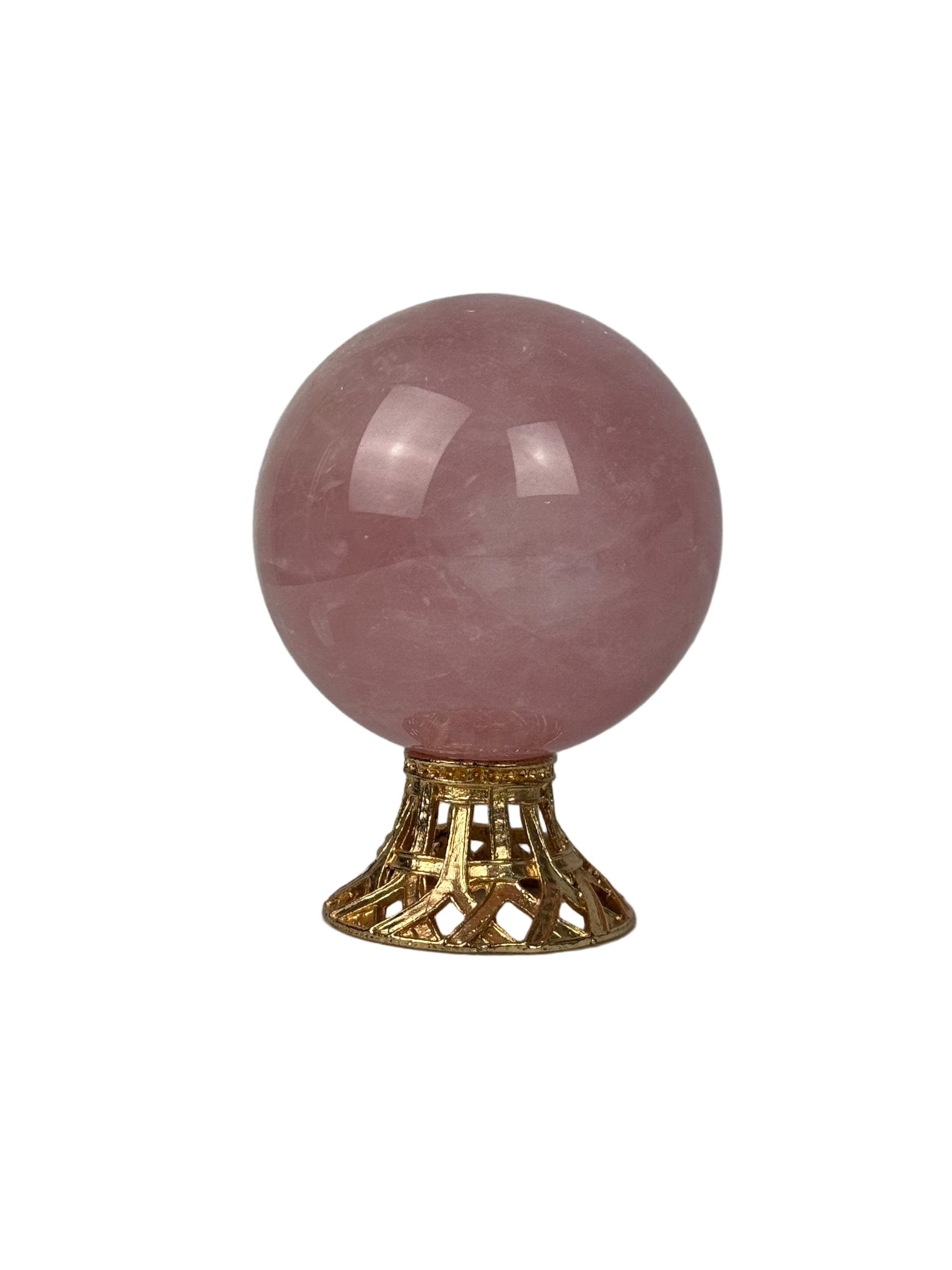 Rose quartz sphere - natural, Brazil, view 4 - The Crystal Showroom