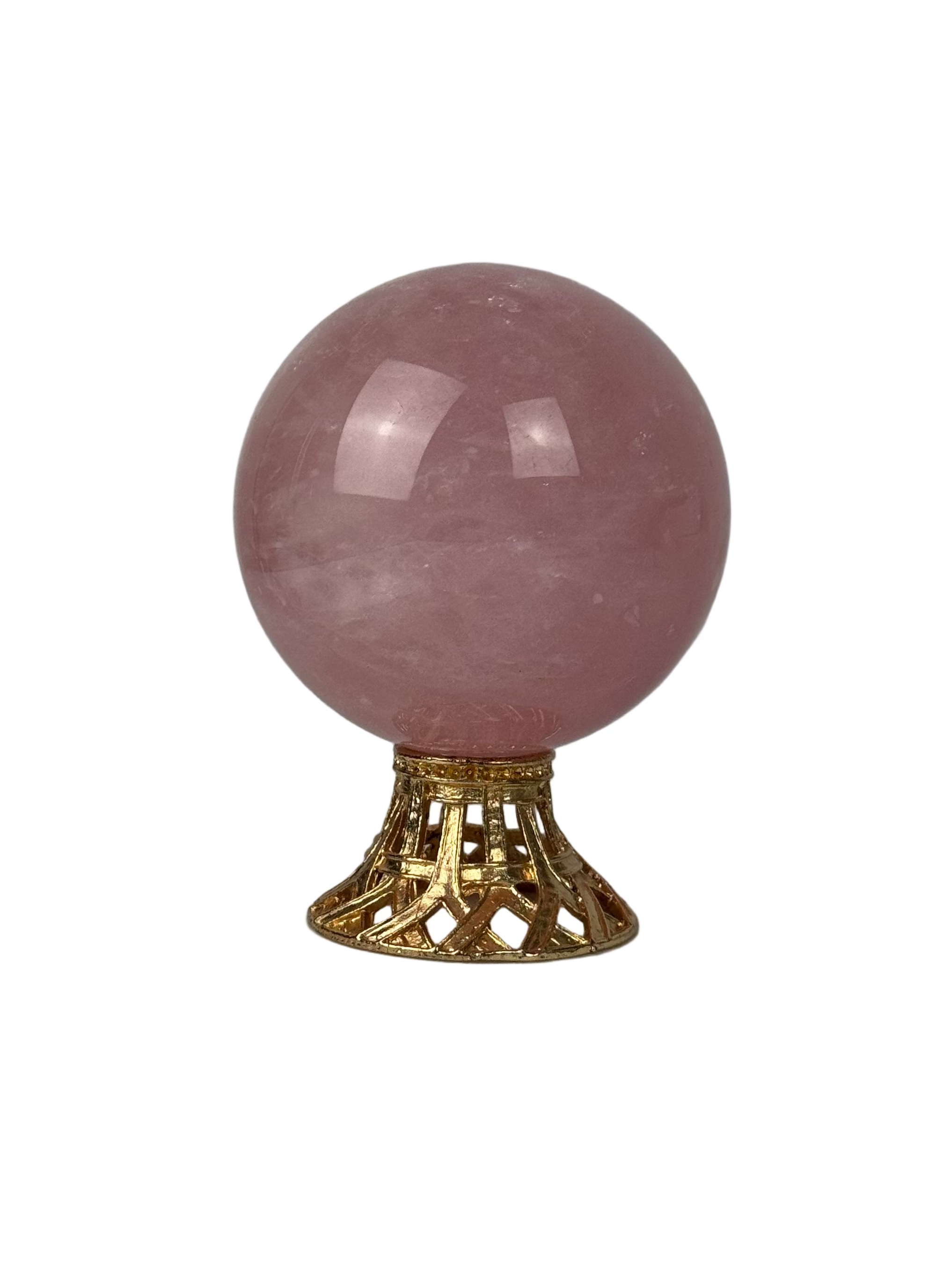 Rose quartz sphere - natural, Brazil, view 5 - The Crystal Showroom
