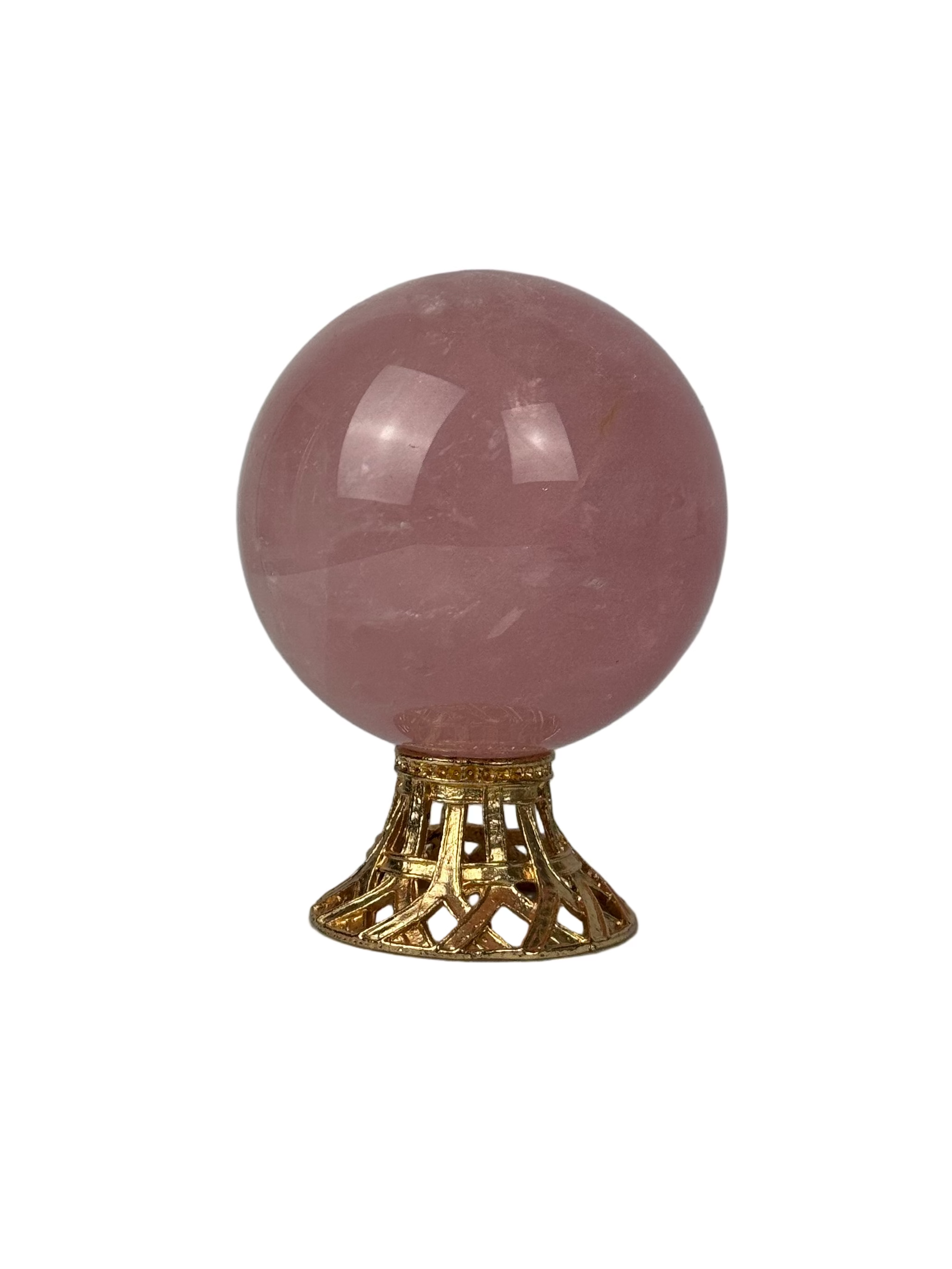 Rose quartz sphere - natural, Brazil, view 6 - The Crystal Showroom