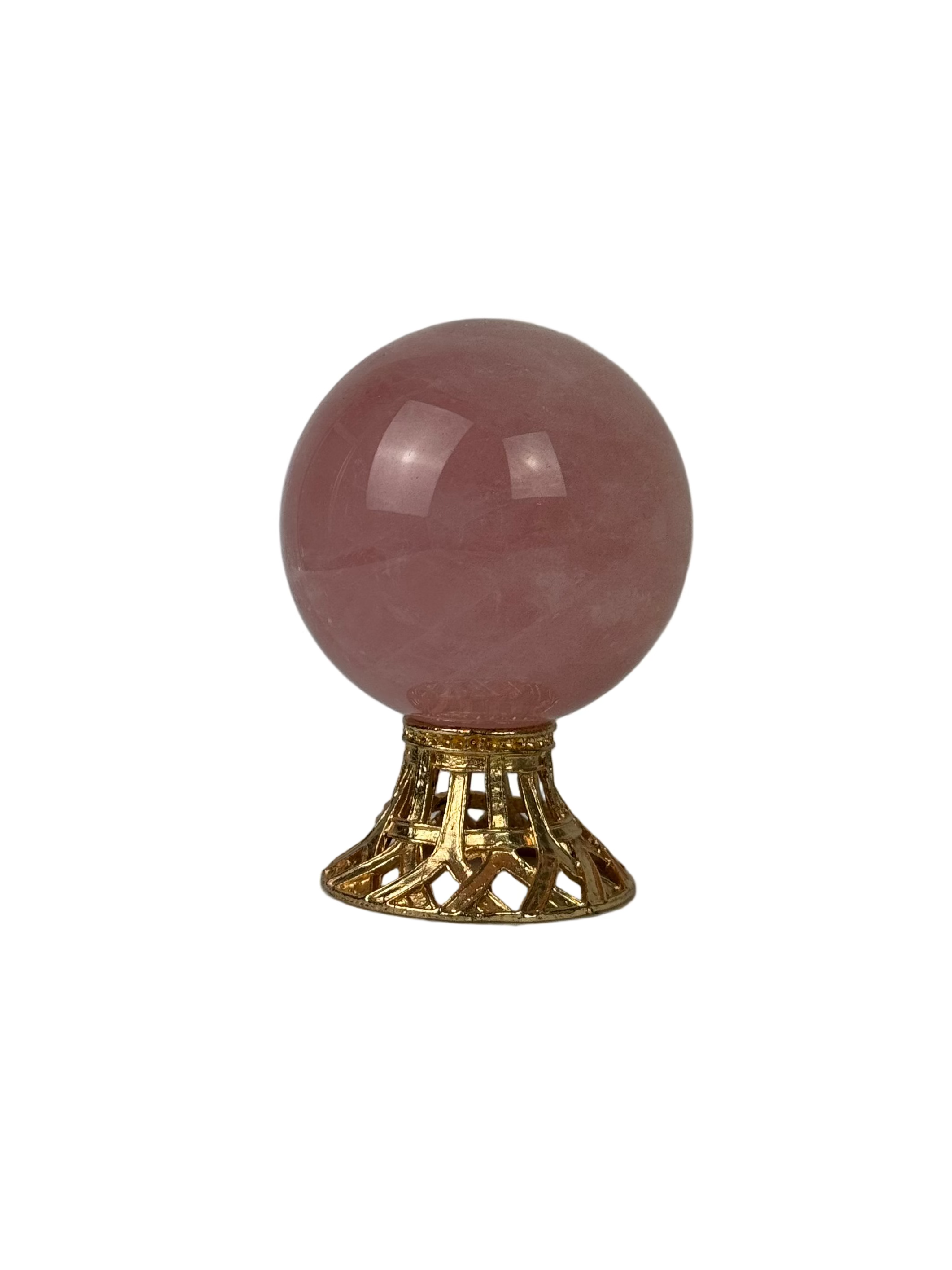 Rose quartz sphere - natural, Brazil, view 2 - The Crystal Showroom