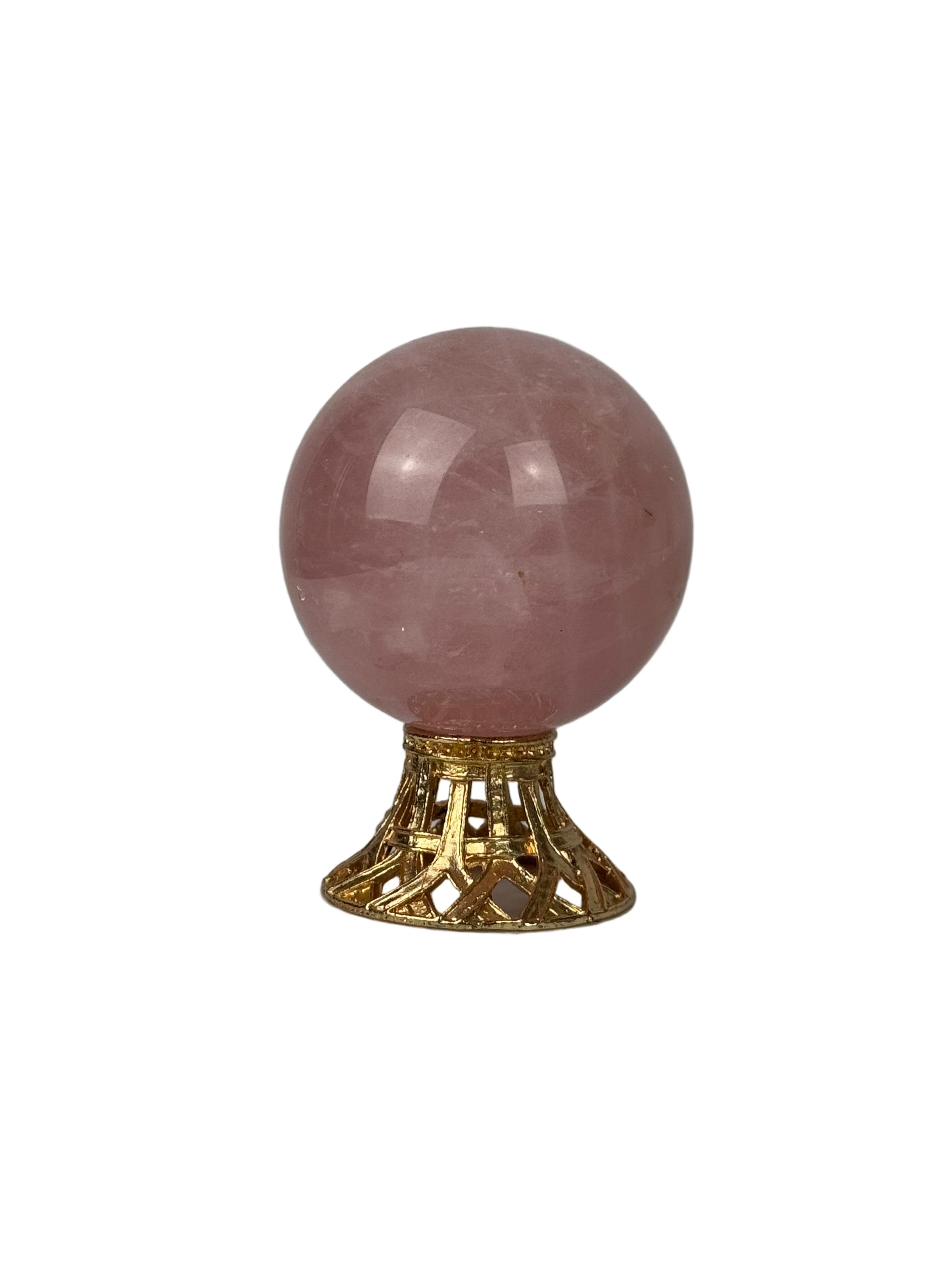 Rose quartz sphere - natural, Brazil, view 3 - The Crystal Showroom