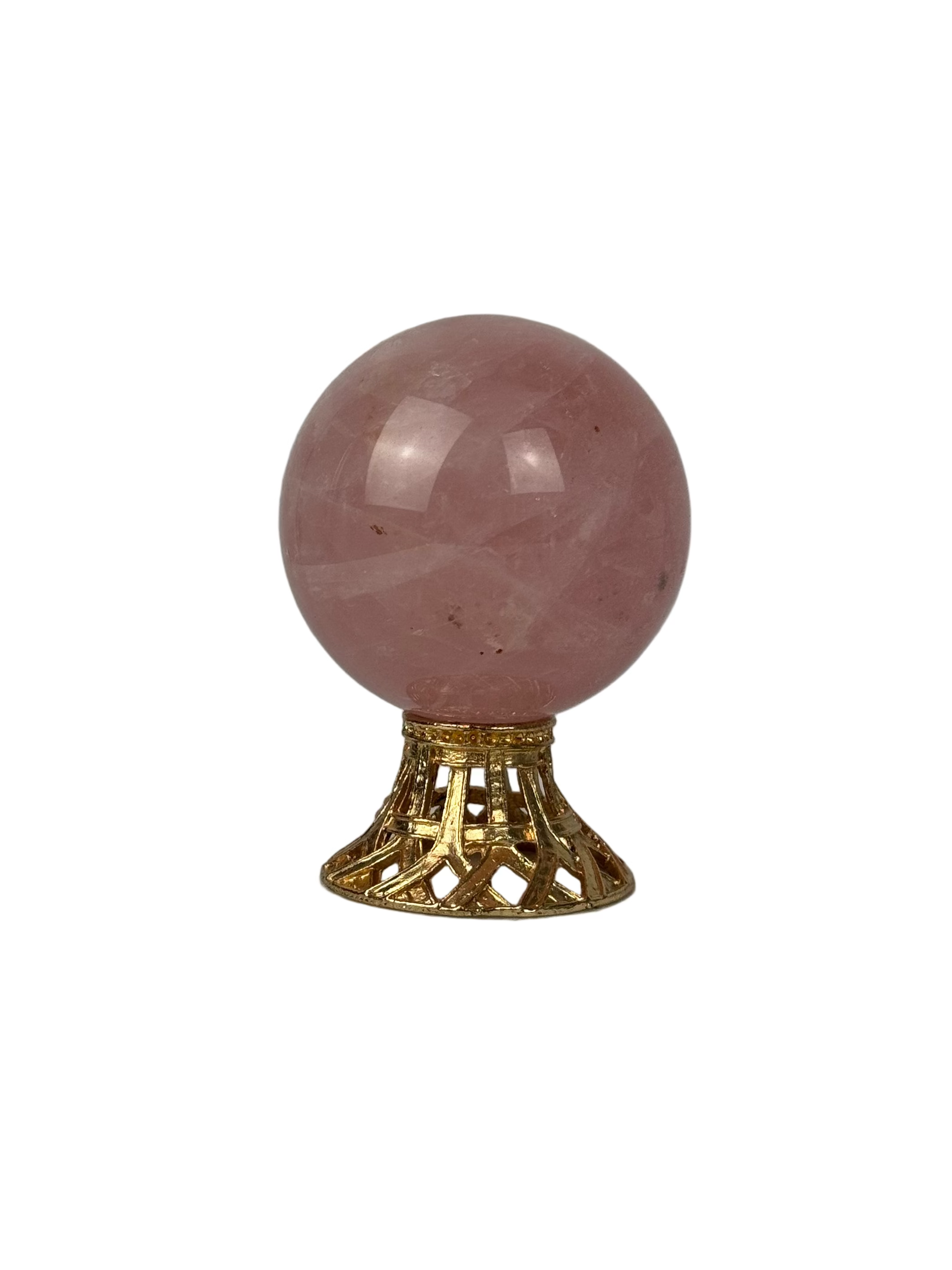 Rose quartz sphere - natural, Brazil, view 4 - The Crystal Showroom