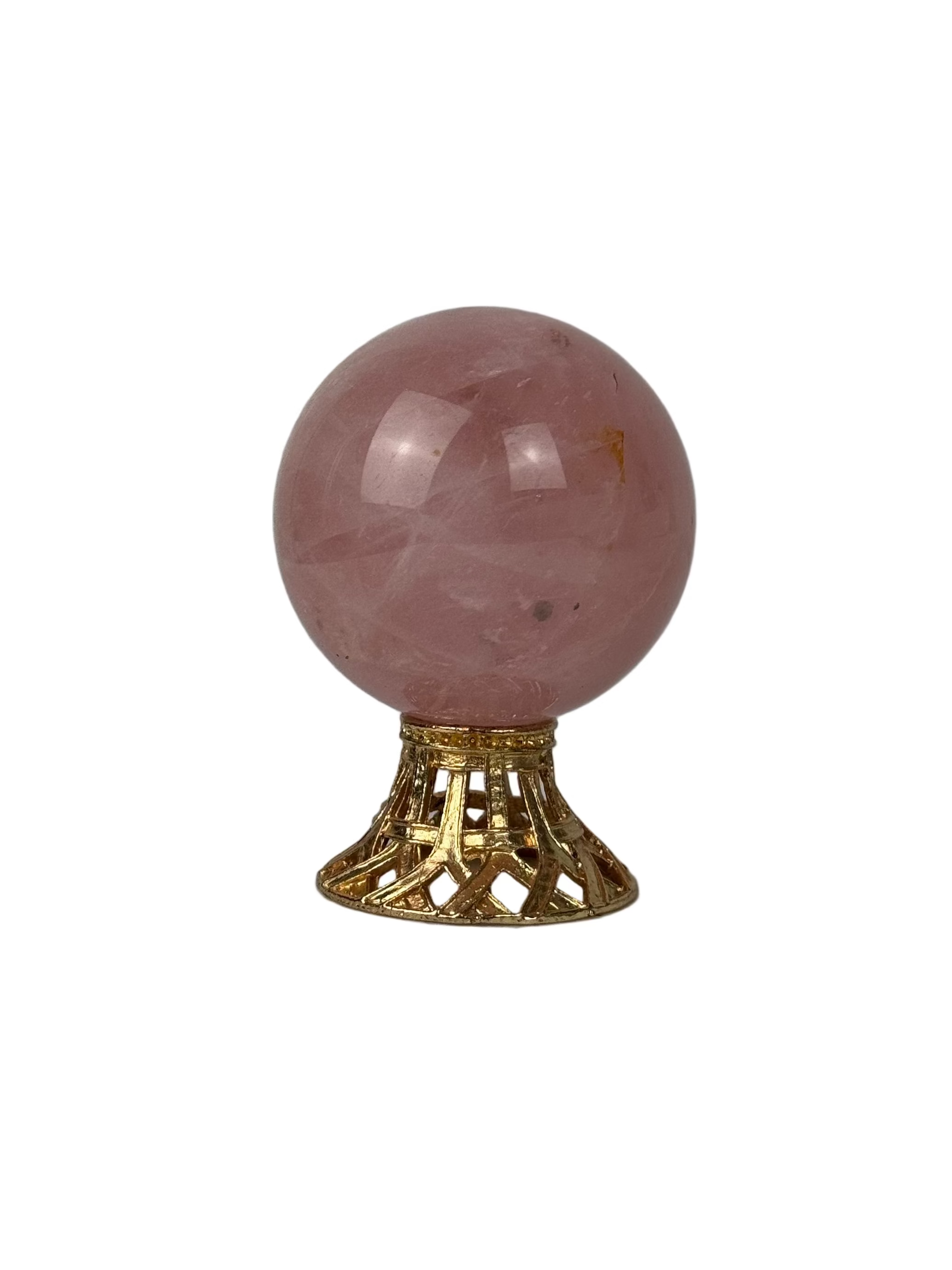 Rose quartz sphere - natural, Brazil, view 5 - The Crystal Showroom